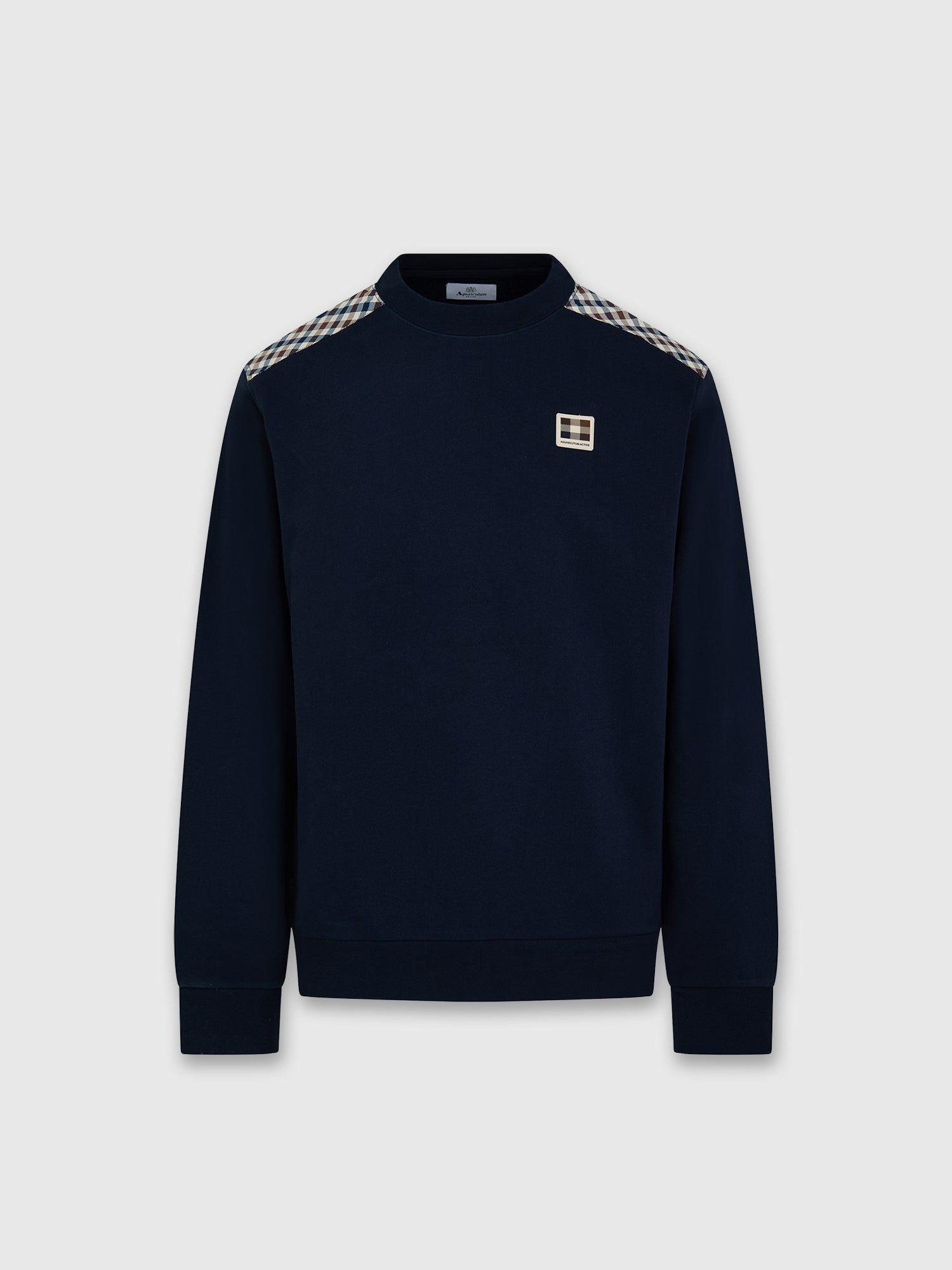 Aquascutum Lamina Insert Crewneck Navy from Saxumo.com