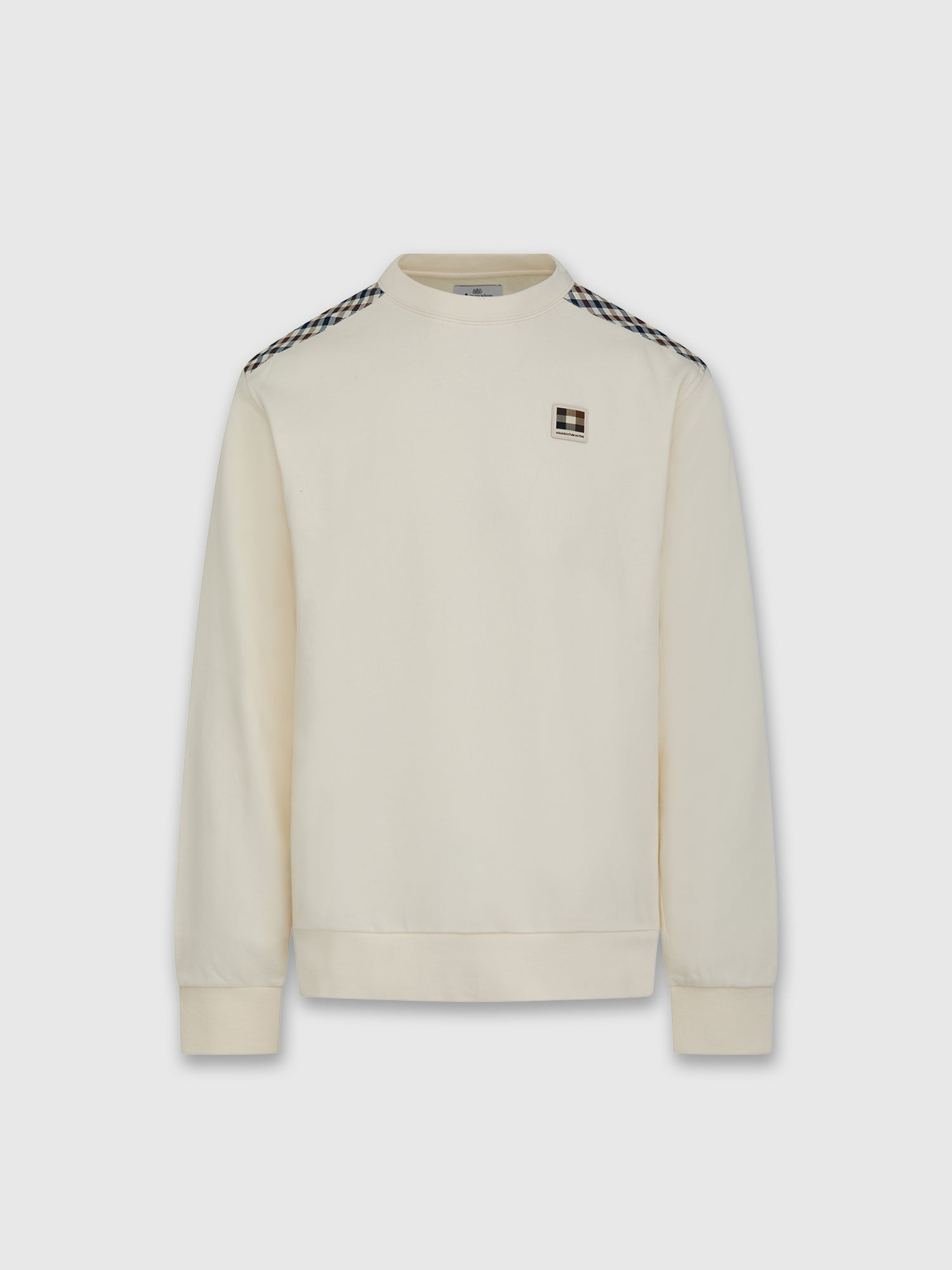 Aquascutum Lamina Insert Crewneck Old White from Saxumo.com