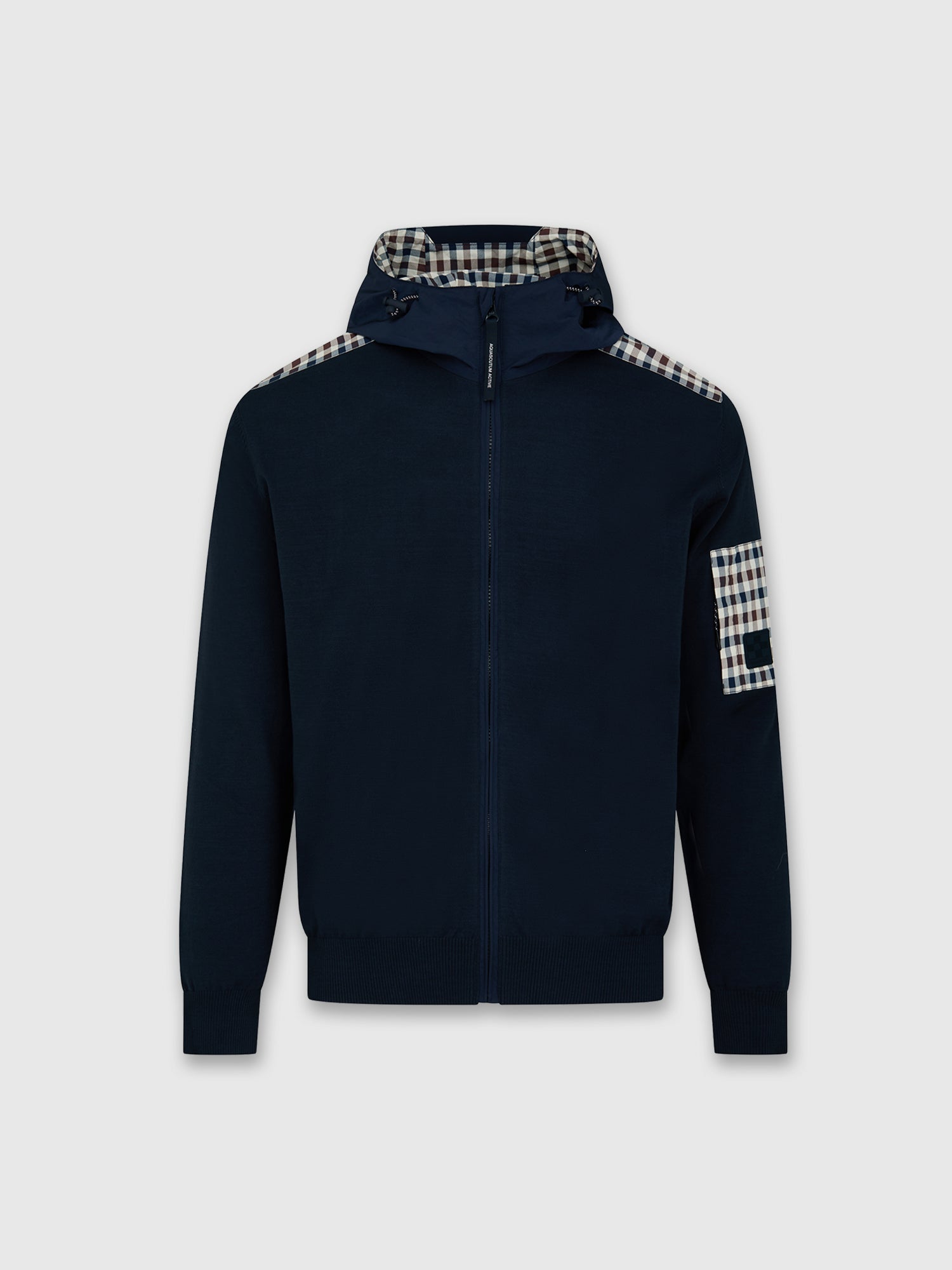 Aquascutum Lamina Pocket FZ Hoodie Navy from Saxumo.com