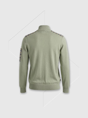 Aquascutum Lamina Pocket Mock Neck Salvia from Saxumo.com