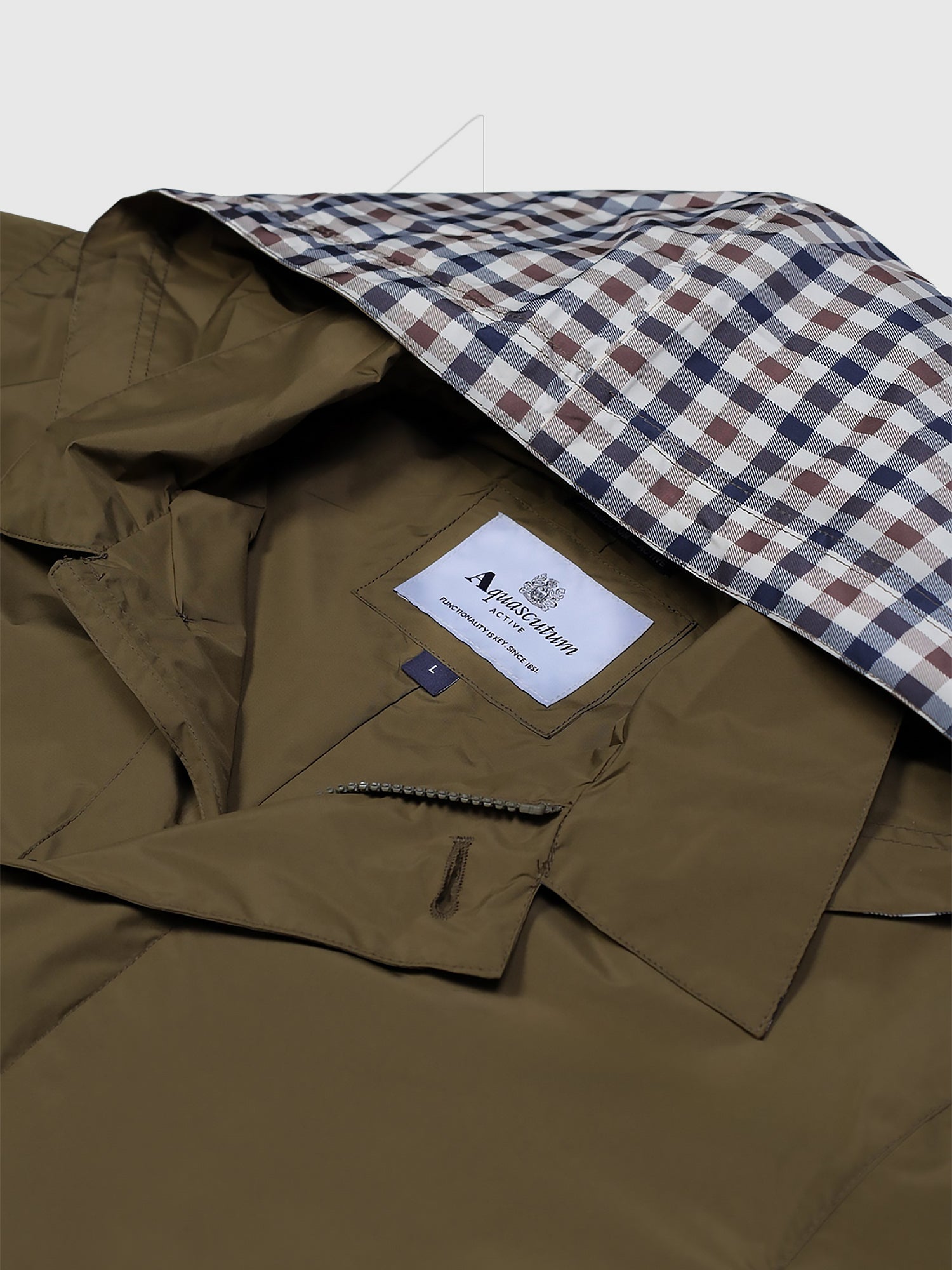 Aquascutum Packable Trenchcoat Olive Green from Saxumo.com