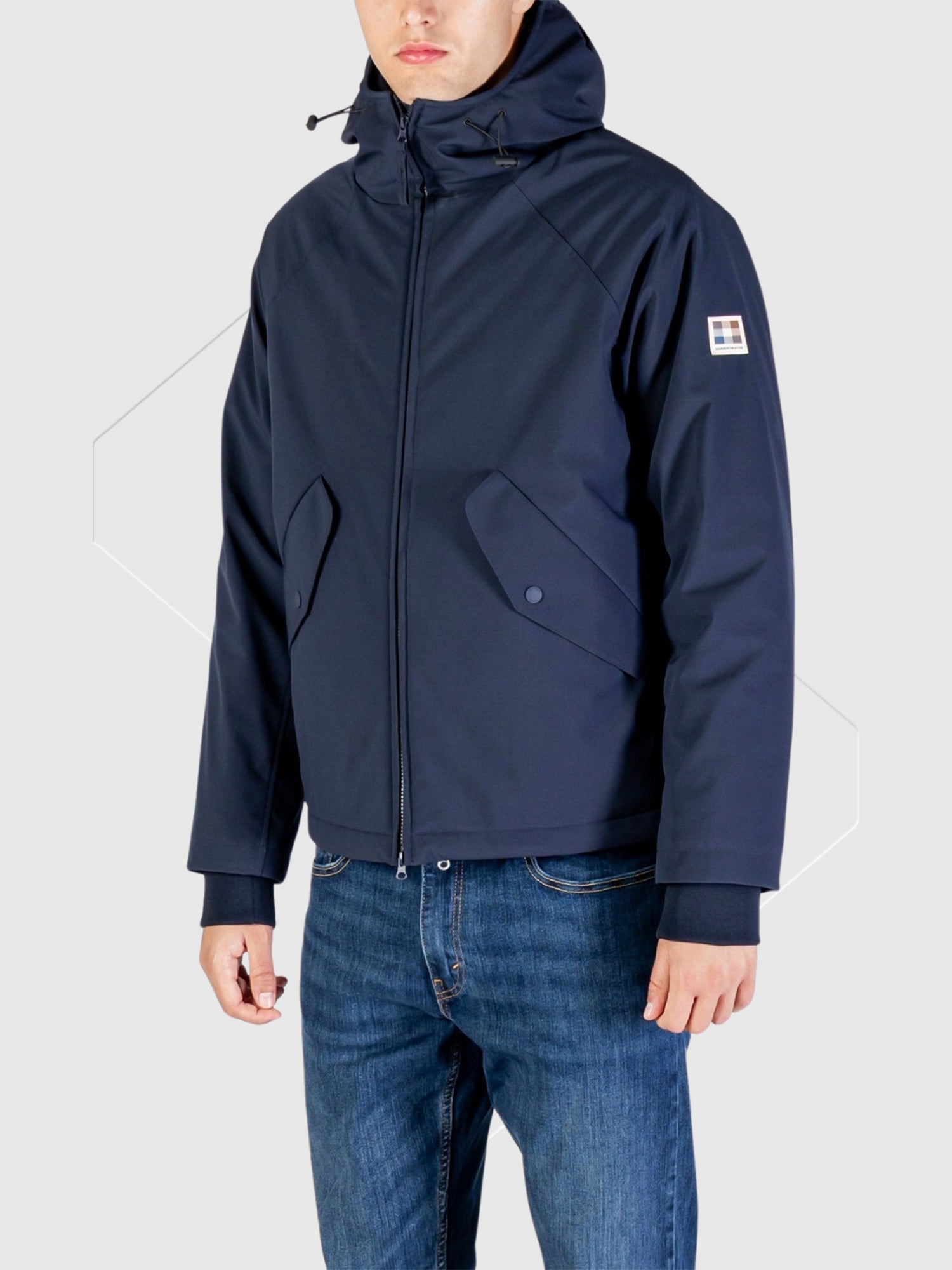 Aquascutum Soft Shell Mid Parka Jacket Navy from Saxumo.com