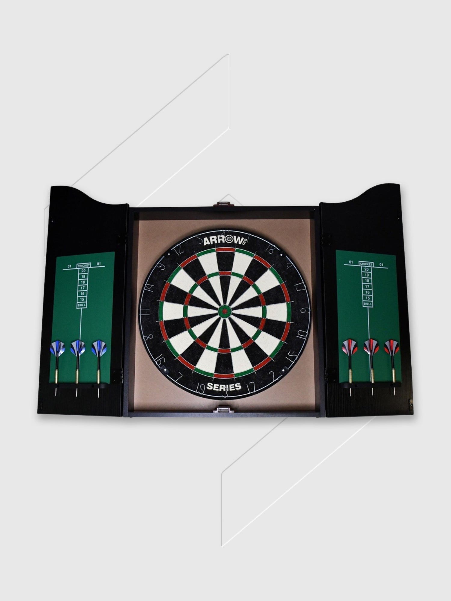 Arrow180 Bristle Dartboard Cabinet Set from Saxumo.com