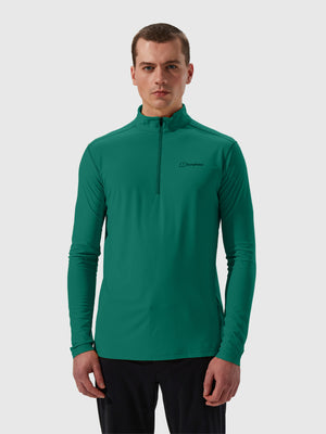 Berghaus 24/7 Half Zip Long Sleeve Tech Green from Saxumo.com