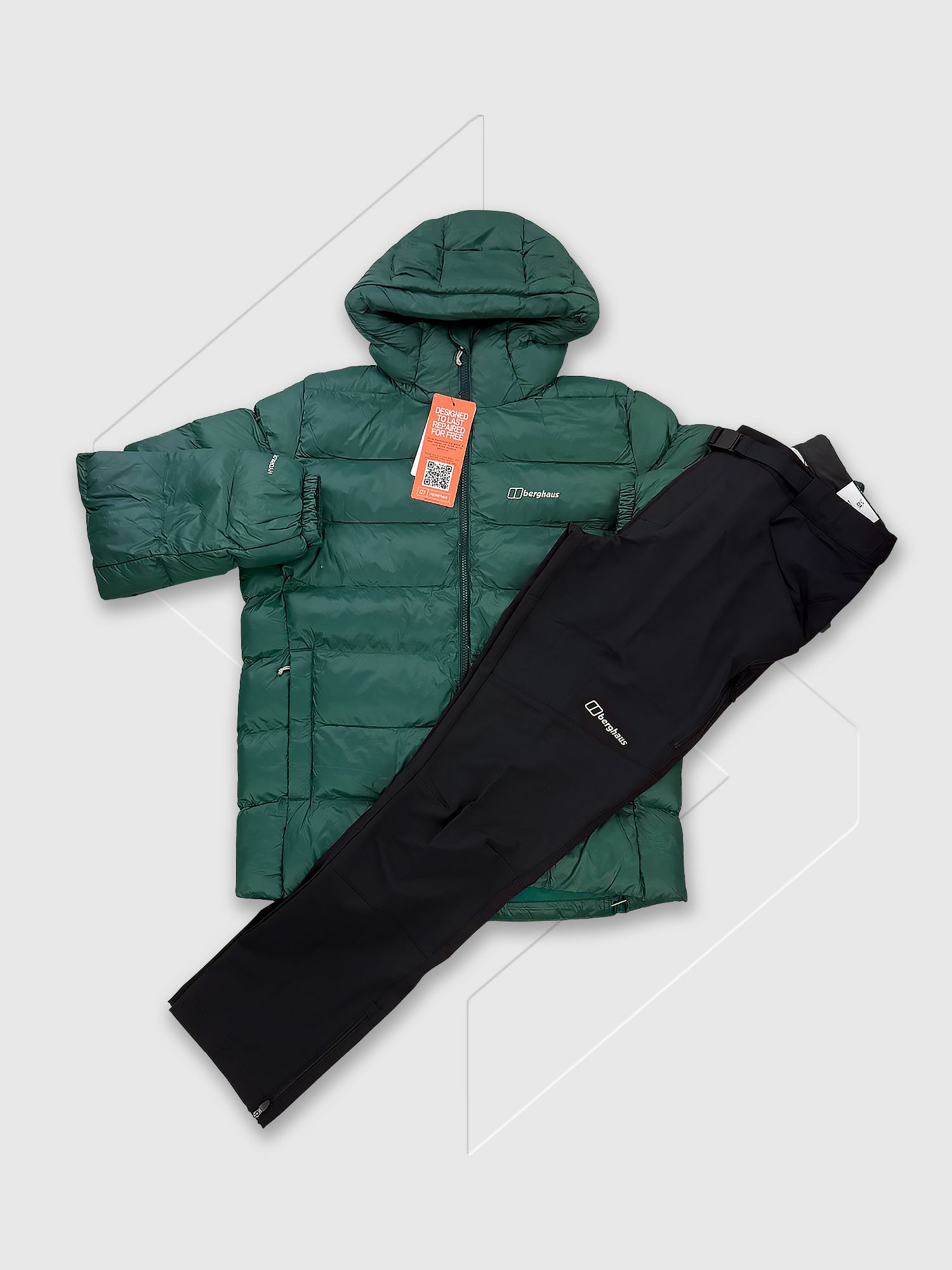Berghaus Ewden Hydroloft Insulated Jacket/Pant Set Green/Black from Saxumo.com