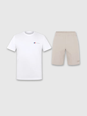 Berghaus Front/Back Logo T-shirt/Short Set White/Light Grey from Saxumo.com