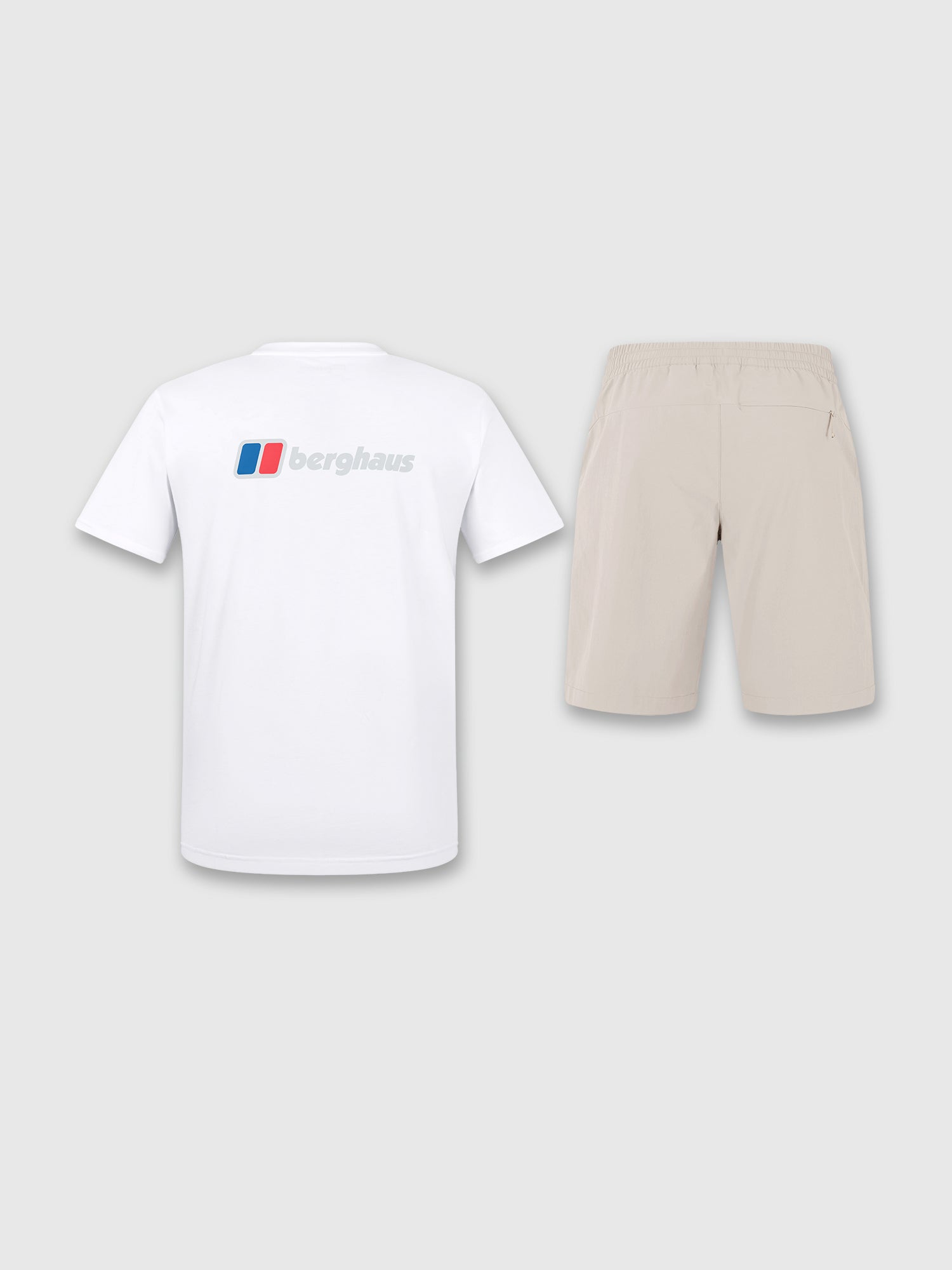 Berghaus Front/Back Logo T-shirt/Short Set White/Light Grey from Saxumo.com