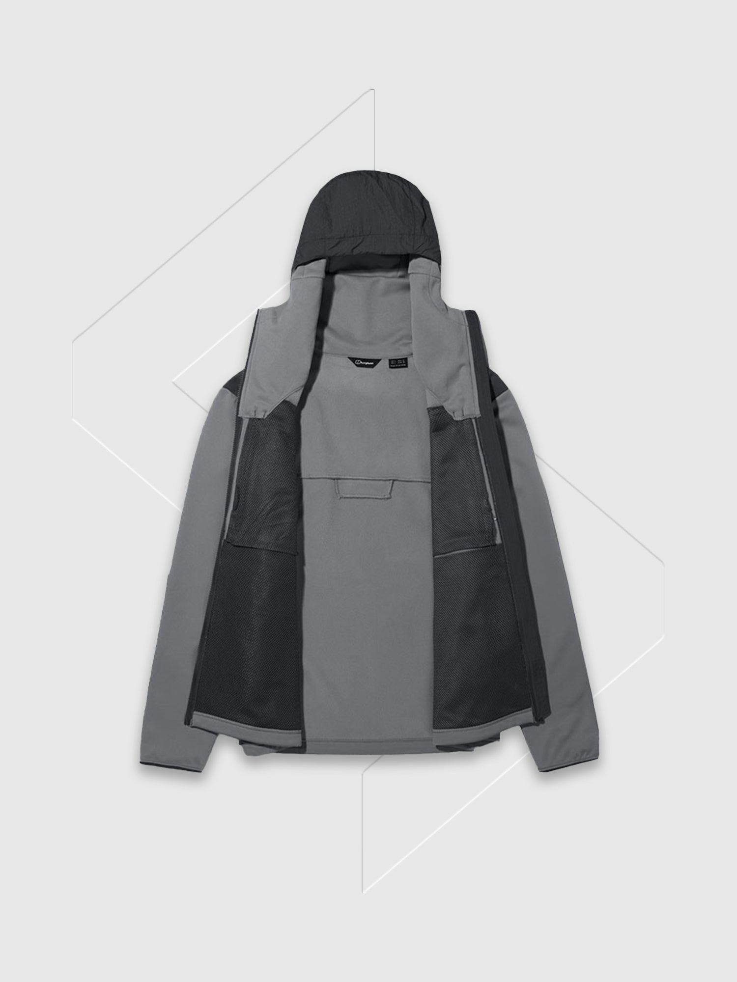 Berghaus Reacon Hooded Jacket Grey/Pinstripe from Saxumo.com