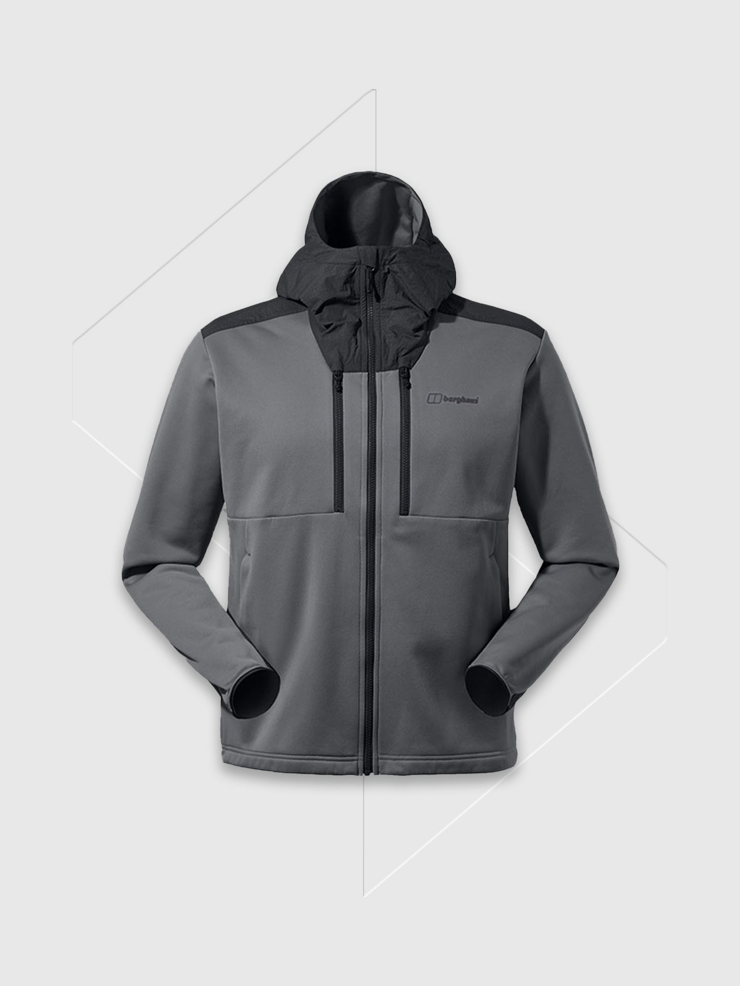 Berghaus Reacon Hooded Jacket Grey/Pinstripe from Saxumo.com