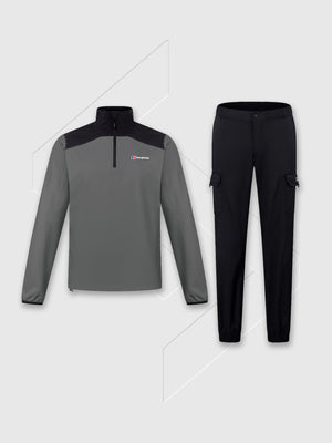 Berghaus Terrain Trek Half Zip/Cargo Set Dark Grey/Black/Black from Saxumo.com