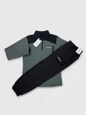 Berghaus Terrain Trek Half Zip/Cargo Set Dark Grey/Black/Black from Saxumo.com