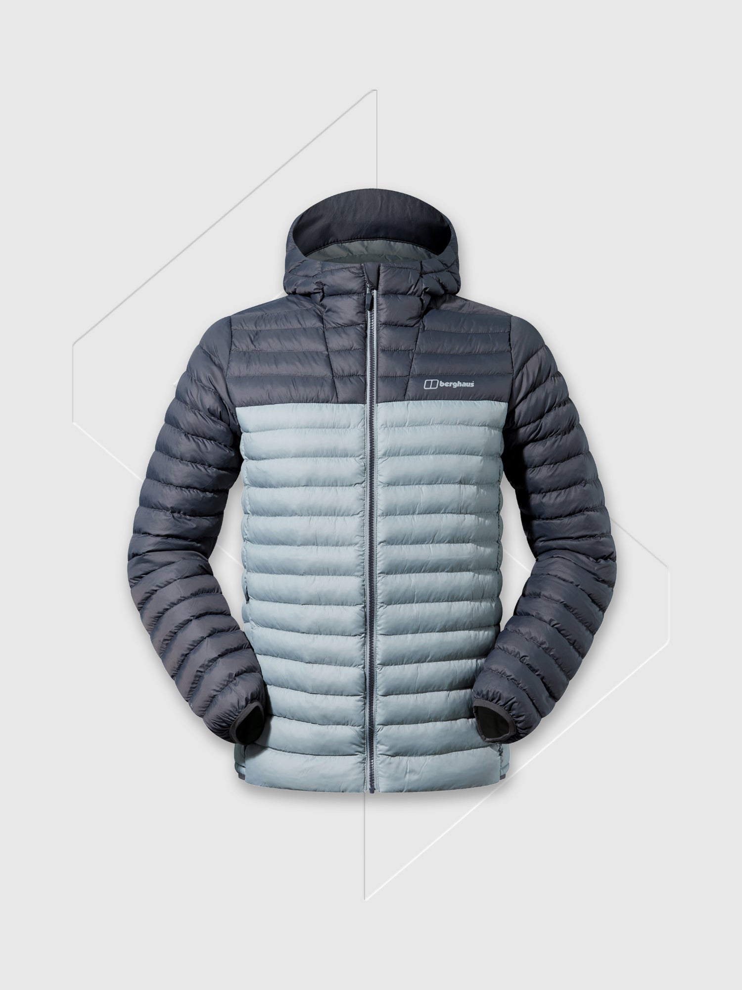 Berghaus Vaskye Hooded Full Zip Jacket Grey/Light Grey from Saxumo.com