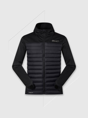 Berghaus Vaskye Hooded Hybrid Full Zip Jacket Black/Black from Saxumo.com
