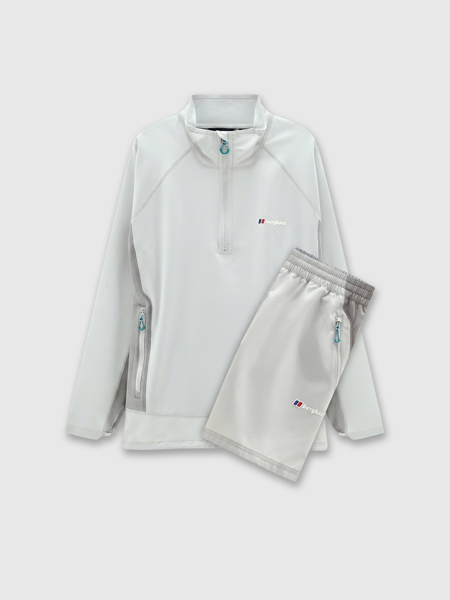 Berghaus Wavertree Half Zip Sweater/Short Set Light Grey from Saxumo.com