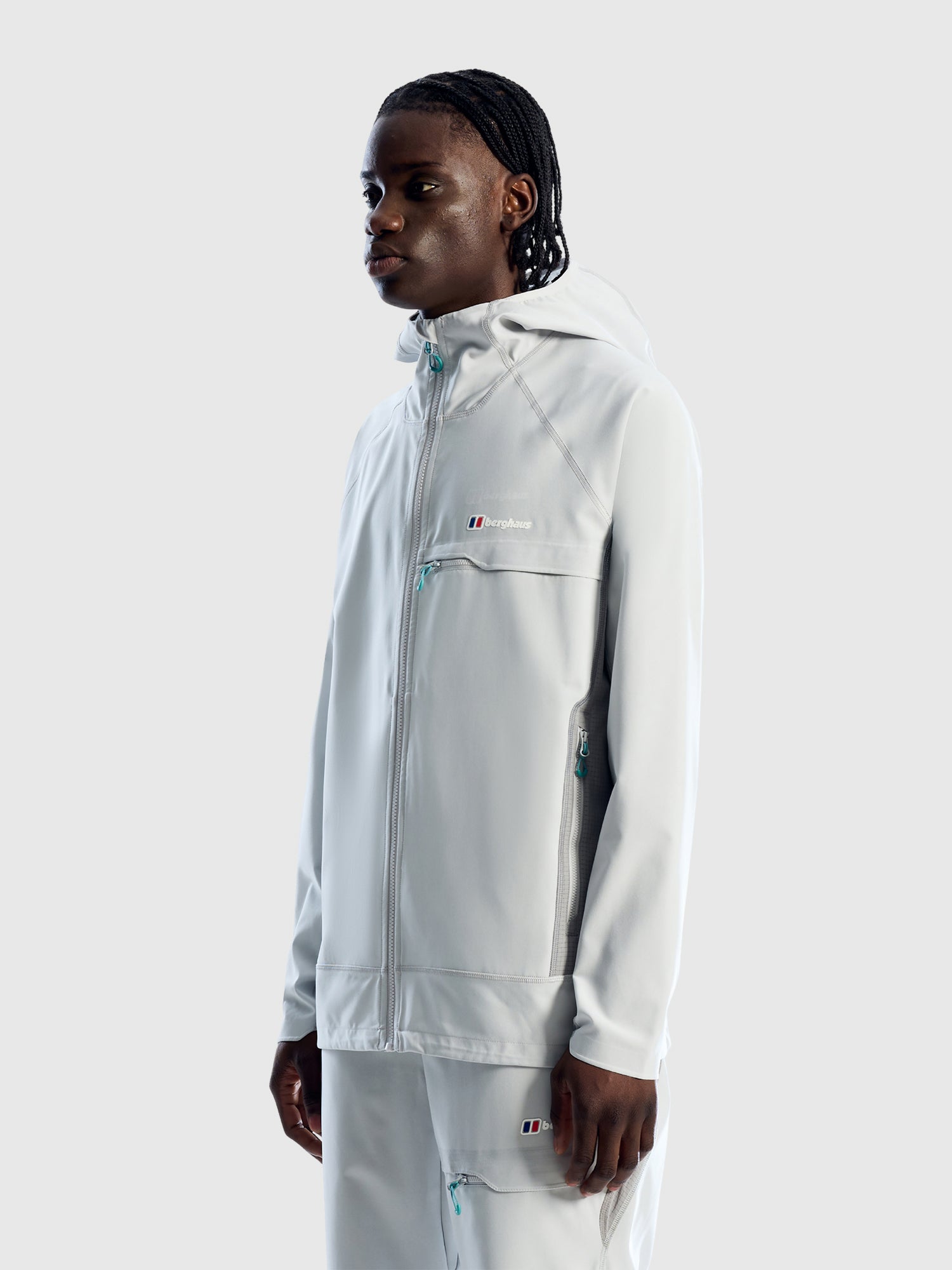 Berghaus Wavertree Hooded Jacket/Short Set Light Grey from Saxumo.com