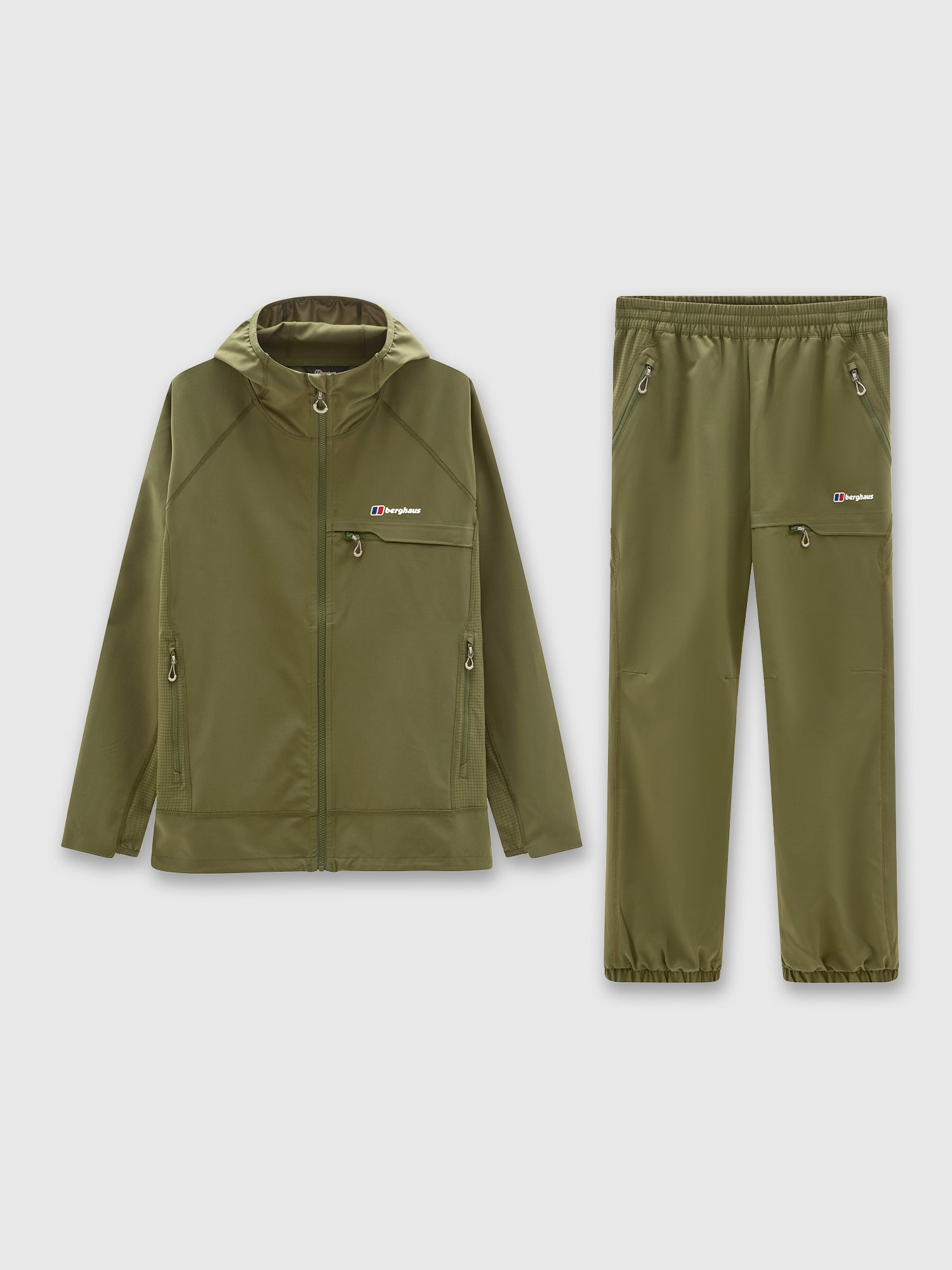 Berghaus Wavertree Hooded Jacket/Pant Set Khaki from Saxumo.com