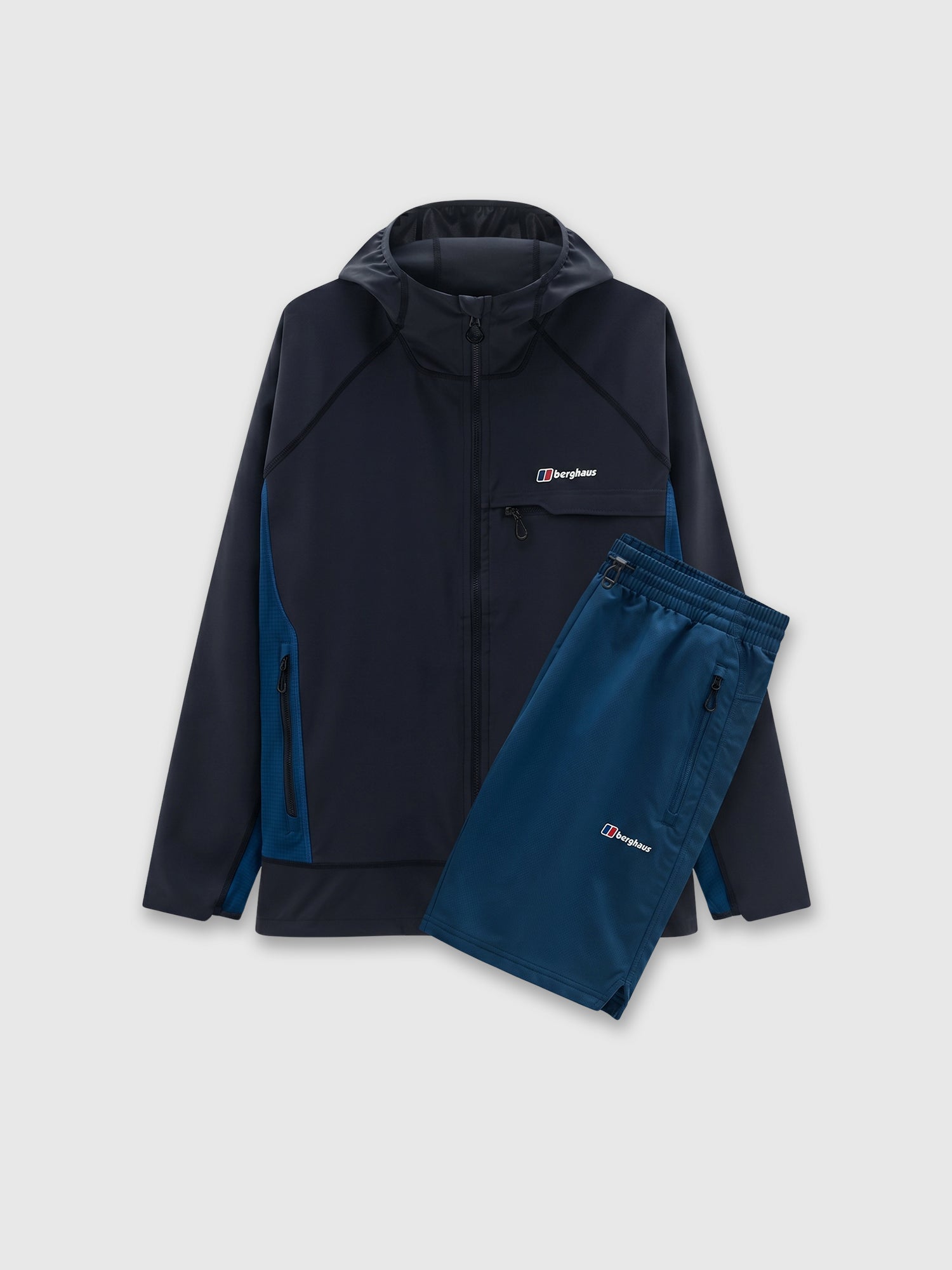 Berghaus Wavertree Hooded Jacket/Short Set Black/Dark Blue from Saxumo.com