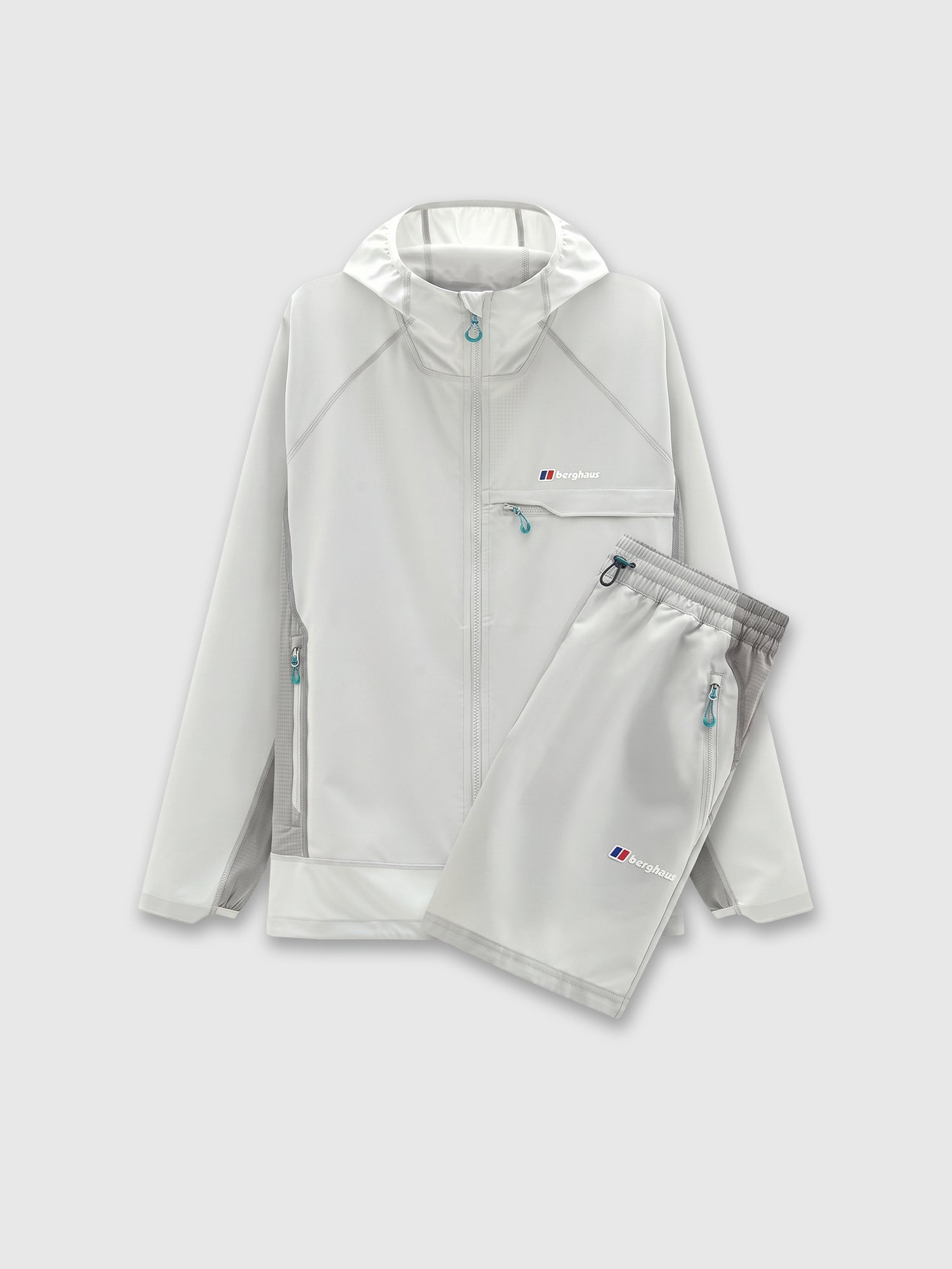 Berghaus Wavertree Hooded Jacket/Short Set Light Grey from Saxumo.com