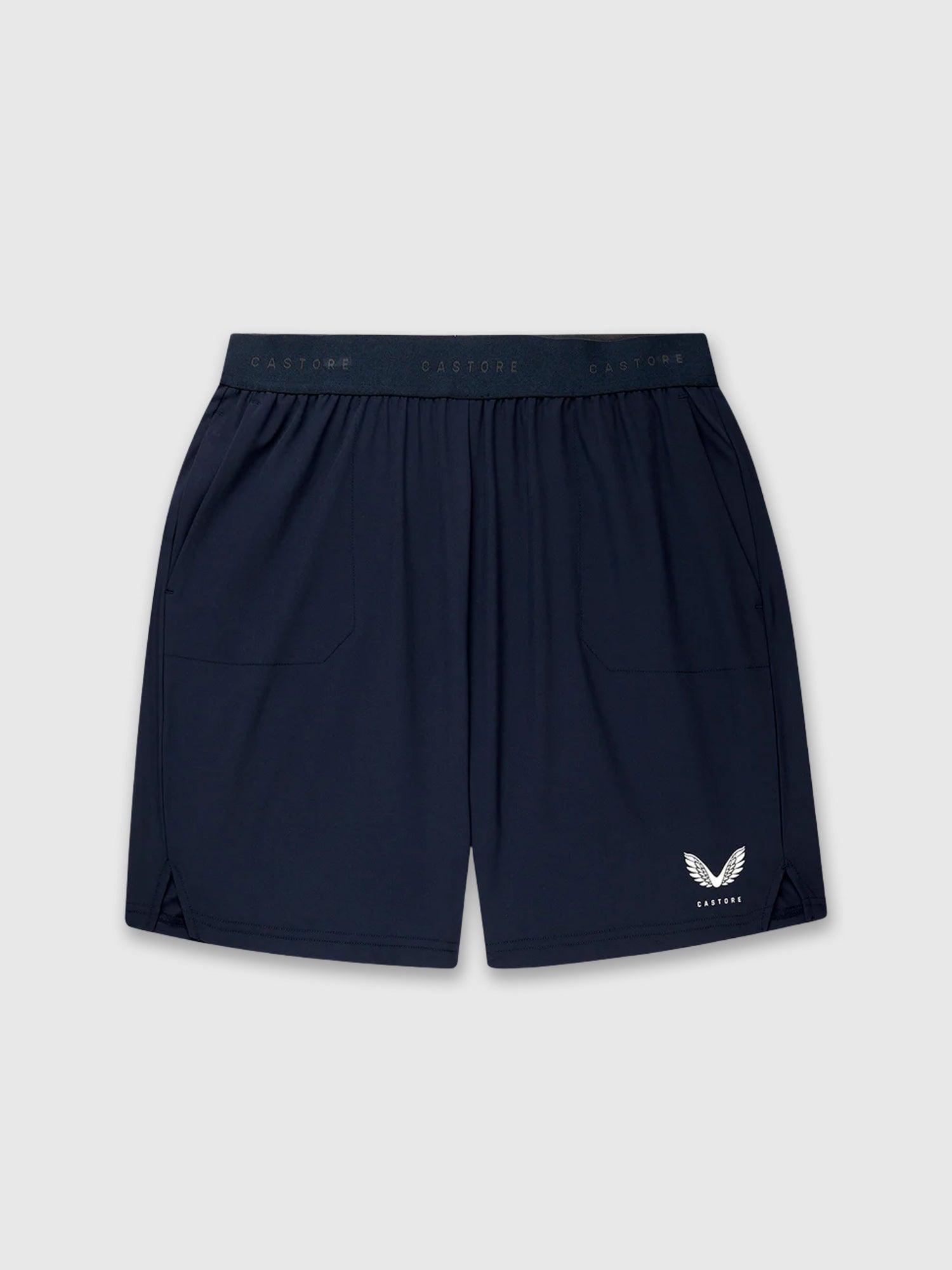 Castore 7" Branded Elastic Shorts Navy/White from Saxumo.com