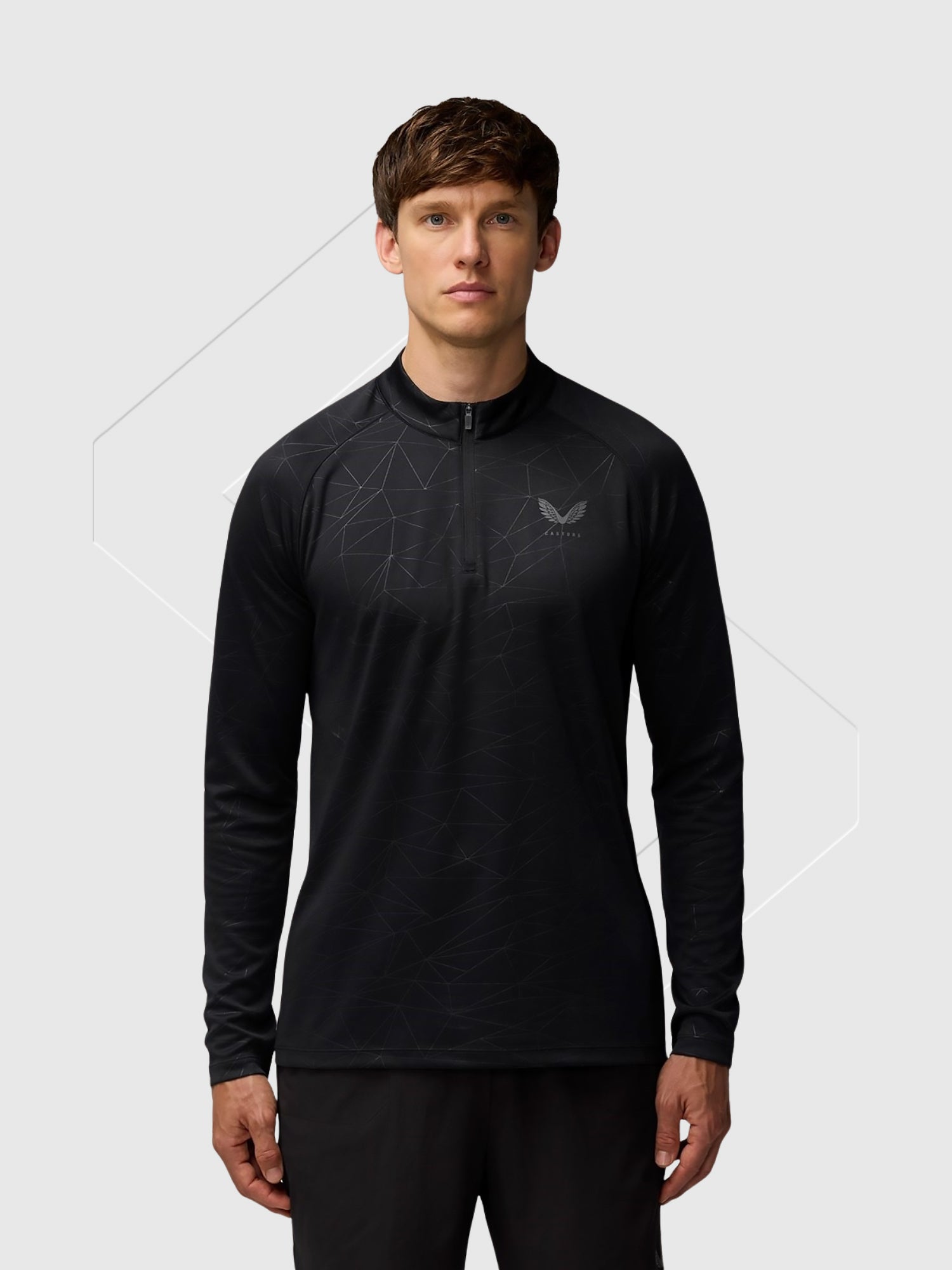 Castore Adapt Training Half Zip Top Black/Gun Metal Grey from Saxumo.com