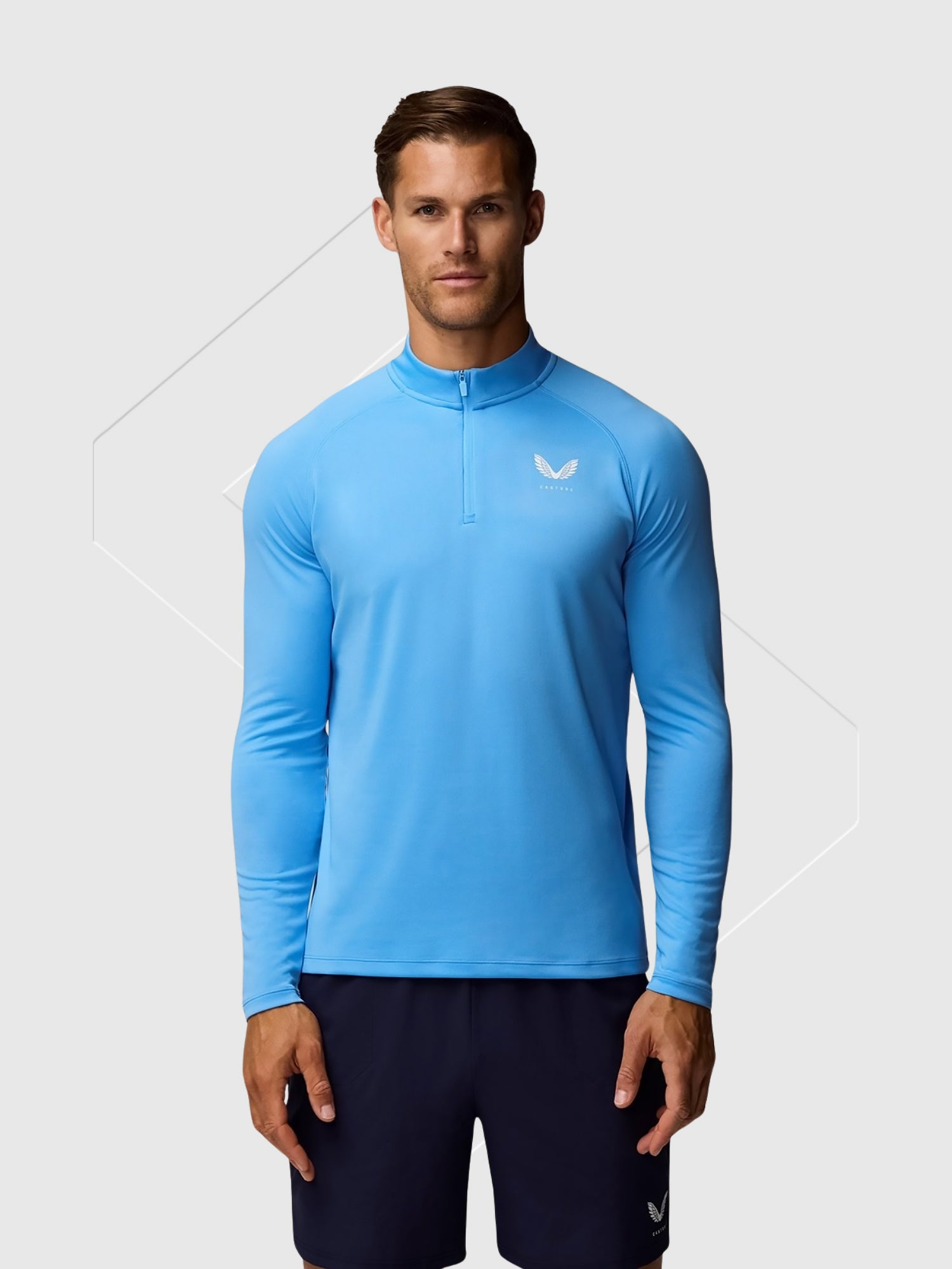 Castore Adapt Training Half Zip Top Cool Blue/Mid Grey from Saxumo.com