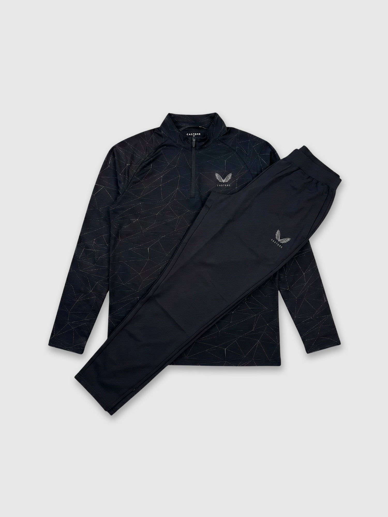 Castore Adapt Training Half Zip Top/Pant Set Black/Gunmetal from Saxumo.com