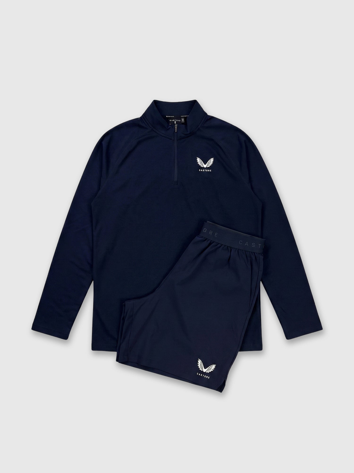 Castore Adapt Training Half Zip Top/Short Set Navy from Saxumo.com