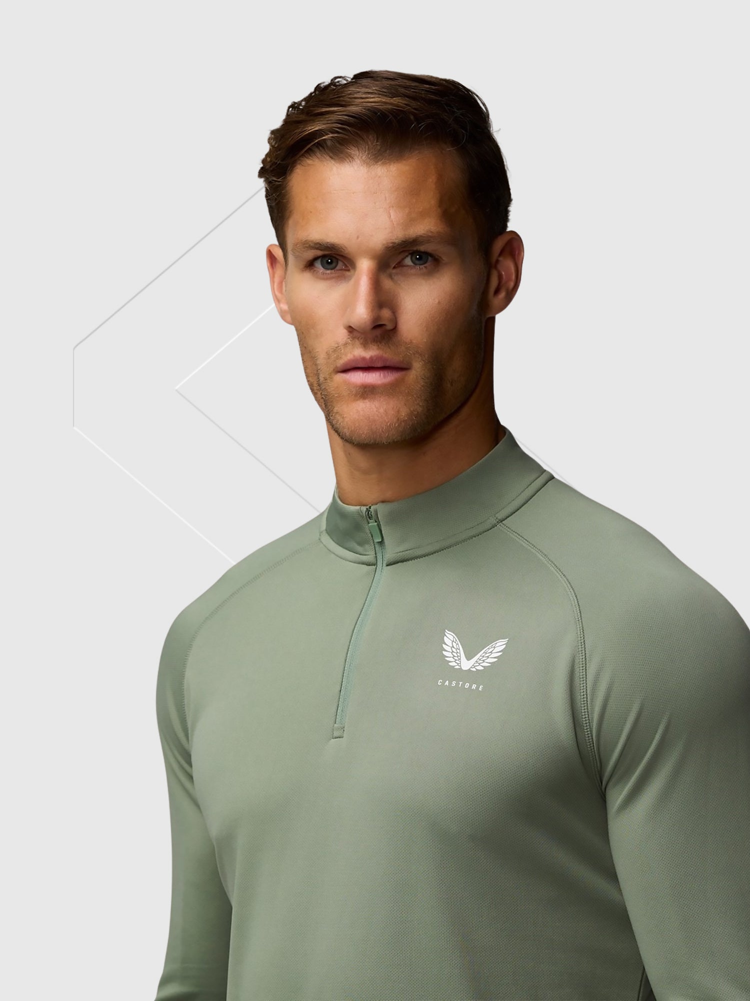 Castore Adapt Training Half Zip Top Thyme/Mint from Saxumo.com