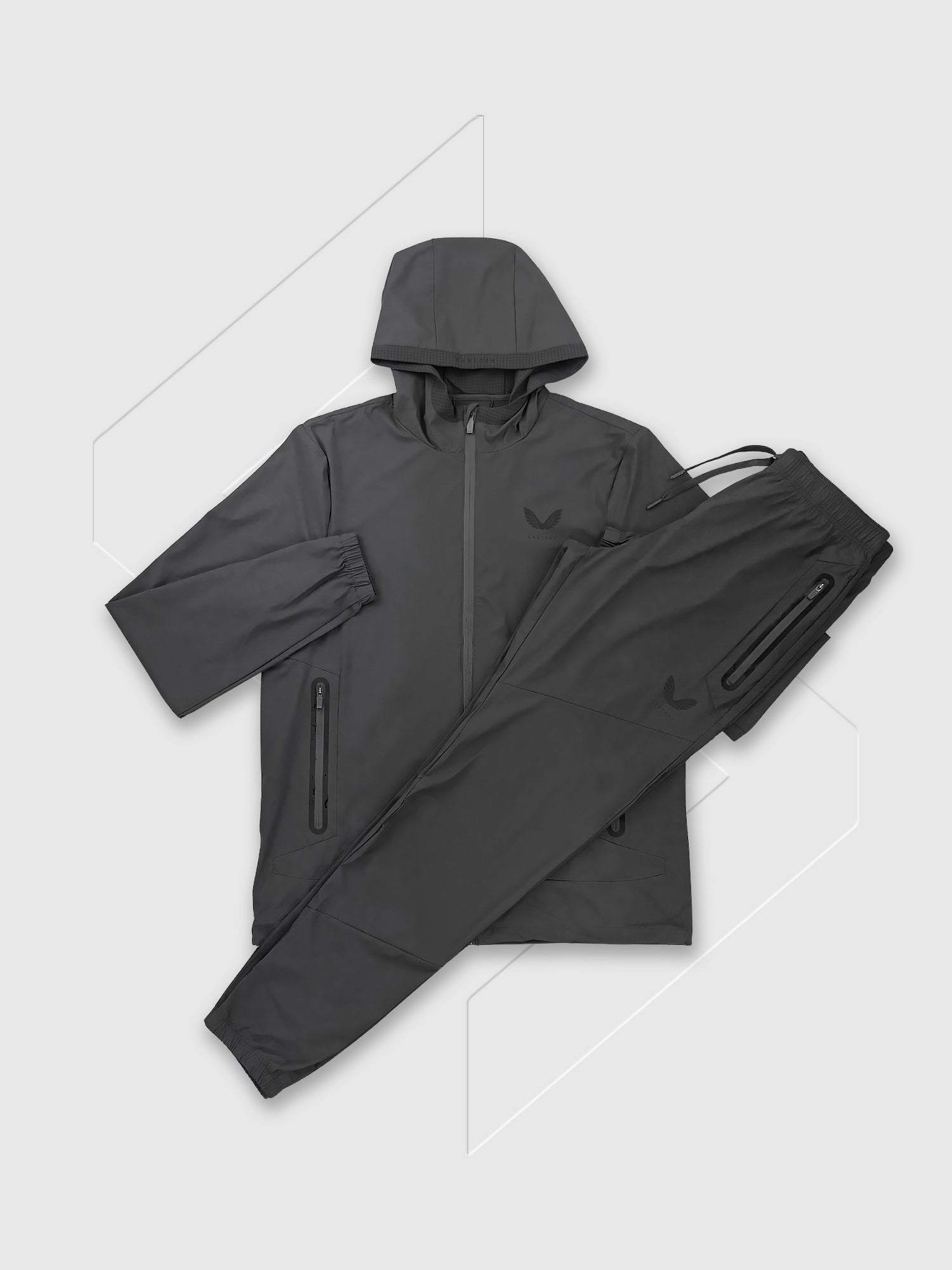 Castore Flex Lightweight Tracksuit Set Gunmetal/Black from Saxumo.com
