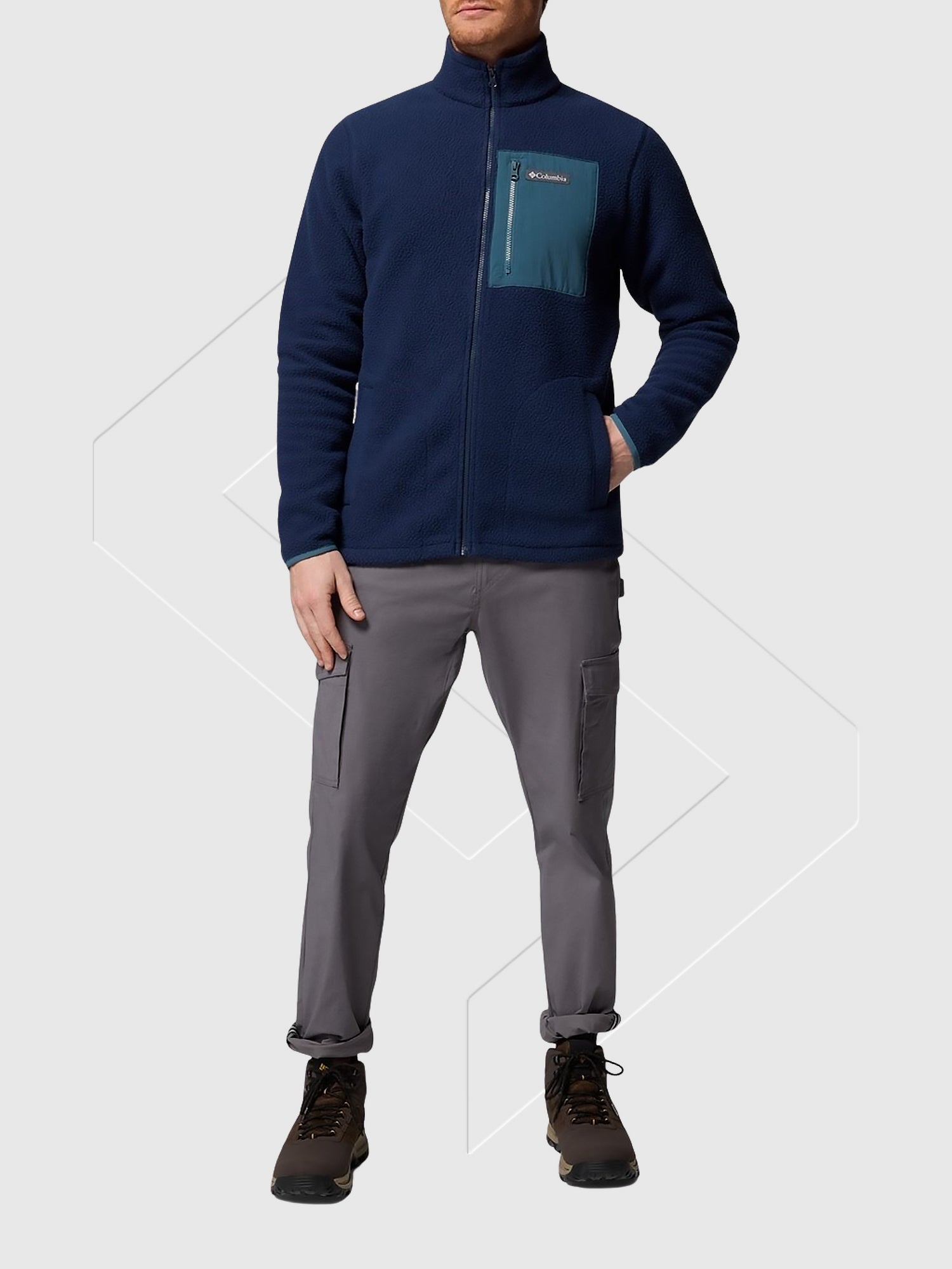 Columbia Jasper Ridge Pebbled Full Zip Fleece Navy from Saxumo.com