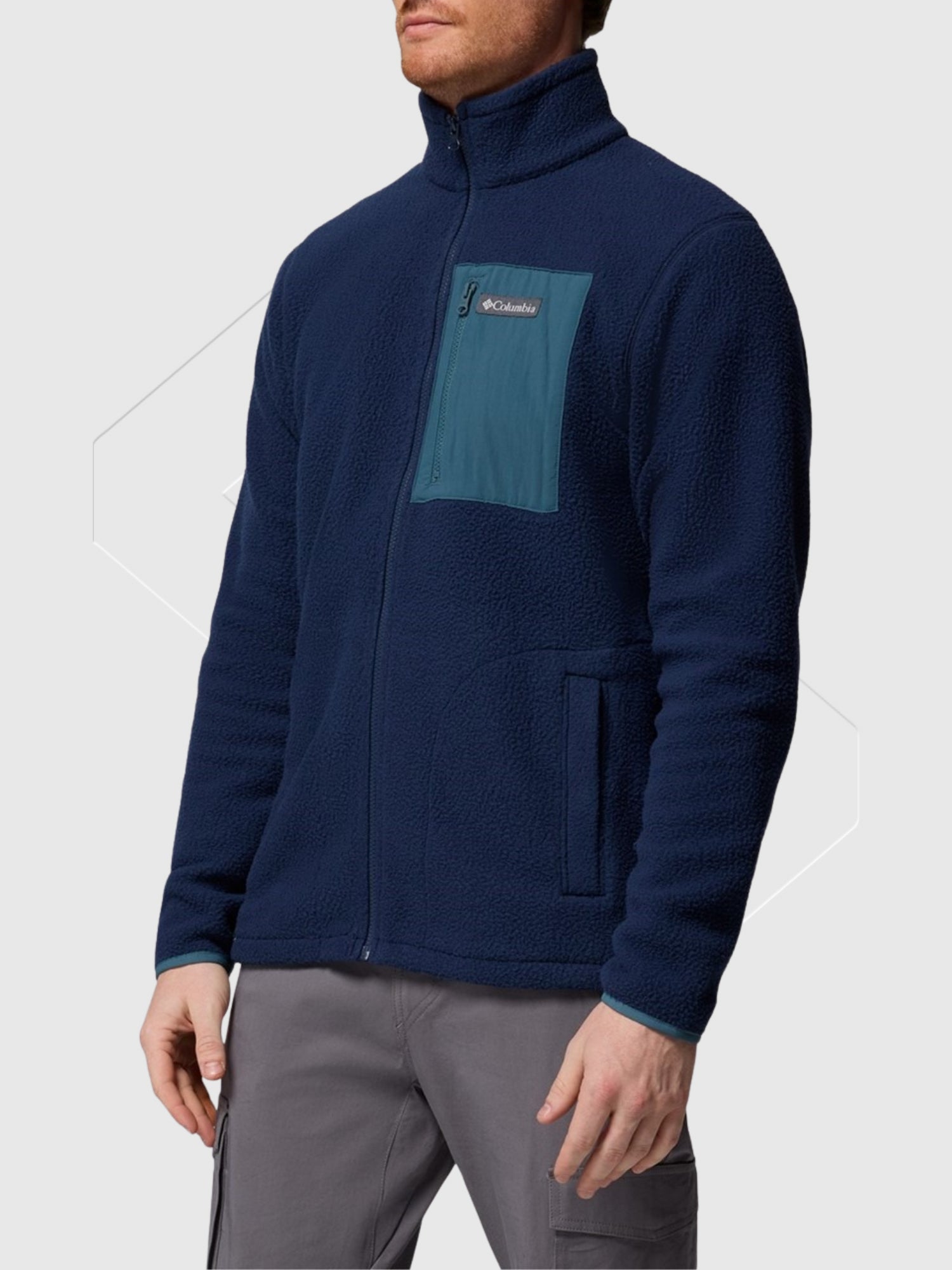 Columbia Jasper Ridge Pebbled Full Zip Fleece Navy from Saxumo.com