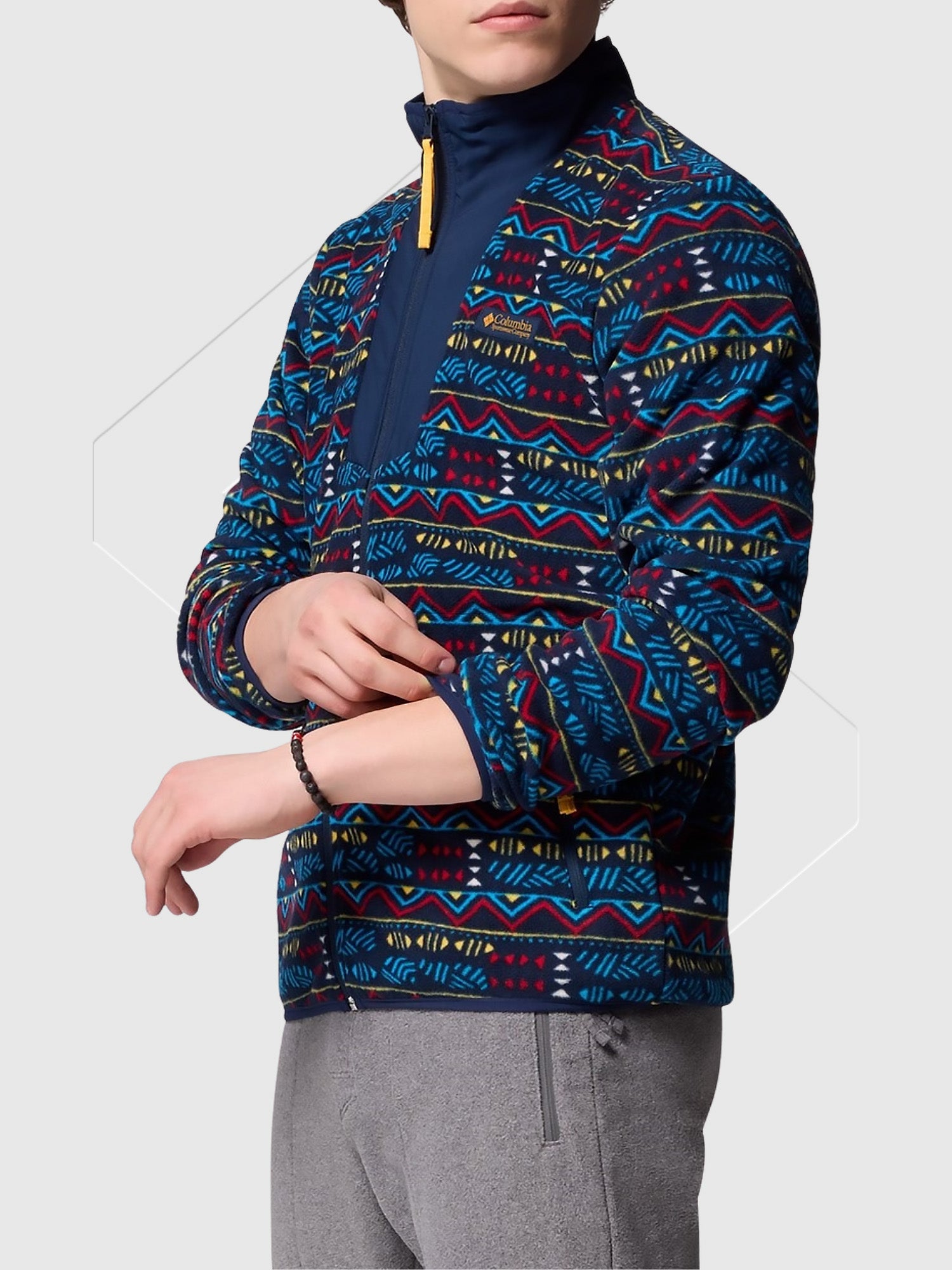 Columbia Sequoia Grove Printed Full Zip Navy Blue from Saxumo.com