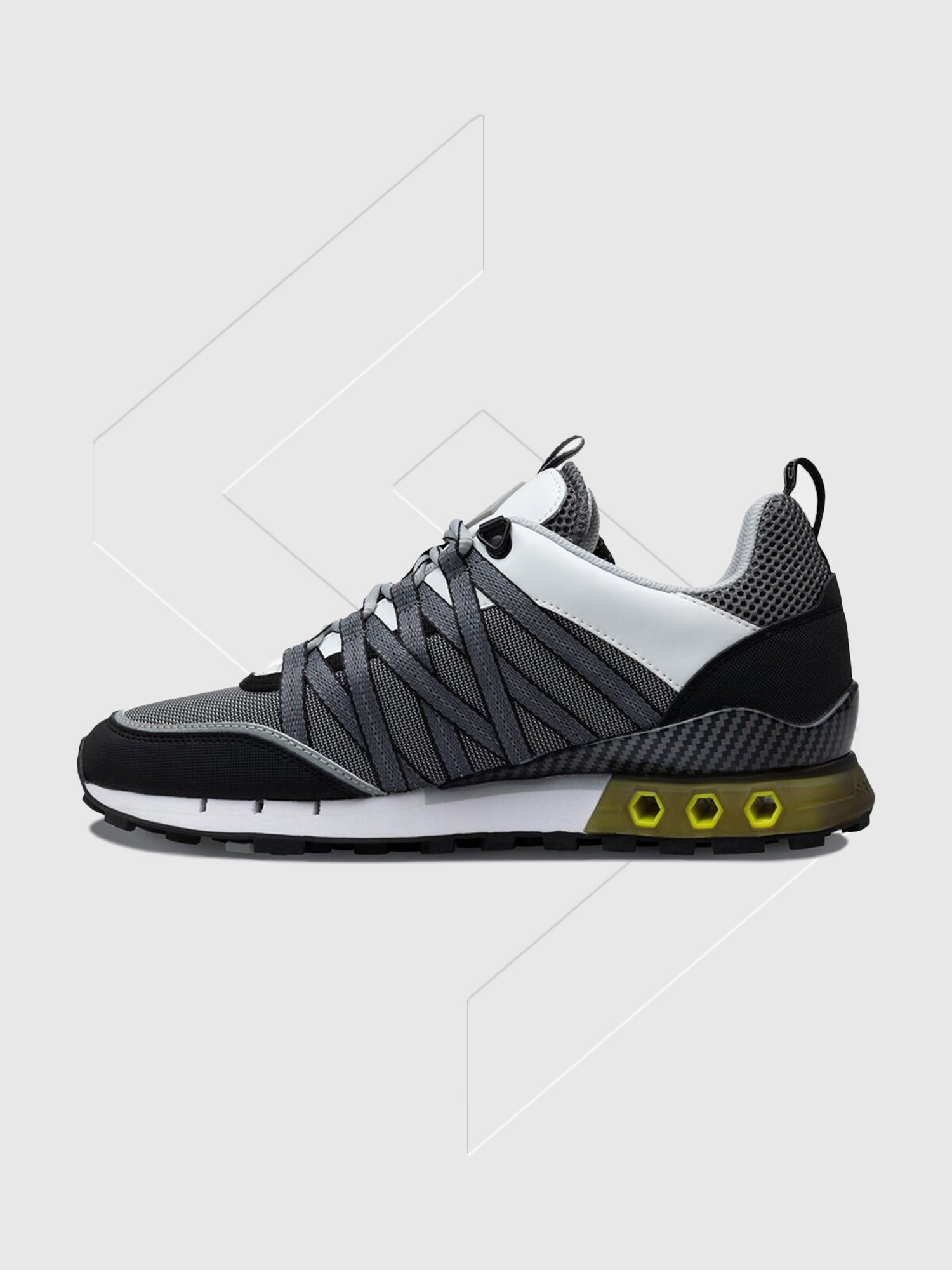 Cruyff Fearia Hex-Tech Montserrat White/Fluo Yellow Trainer from Saxumo