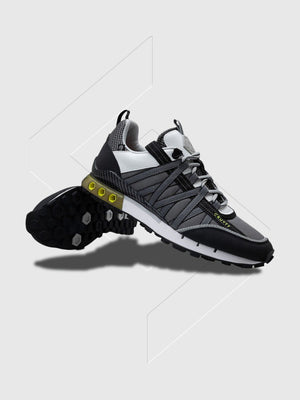 Cruyff Fearia Hex-Tech Montserrat White/Fluo Yellow Trainer from Saxumo