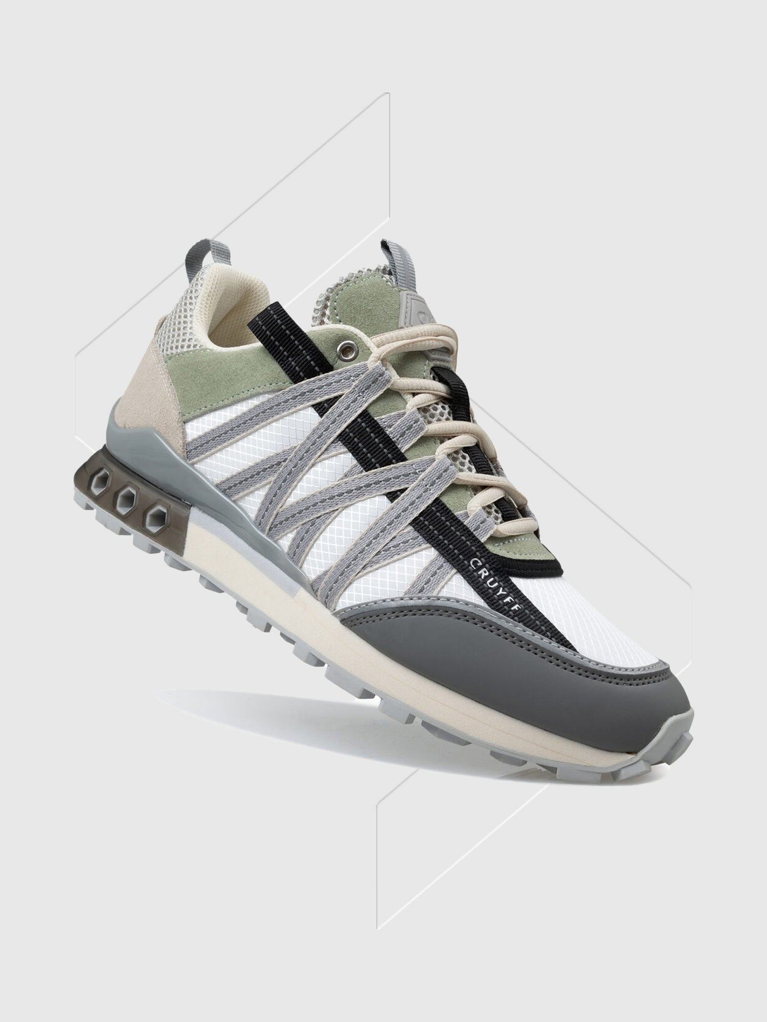 Cruyff Fearia Hex-Tech Trainer White/Desert Sage Trainer from Saxumo