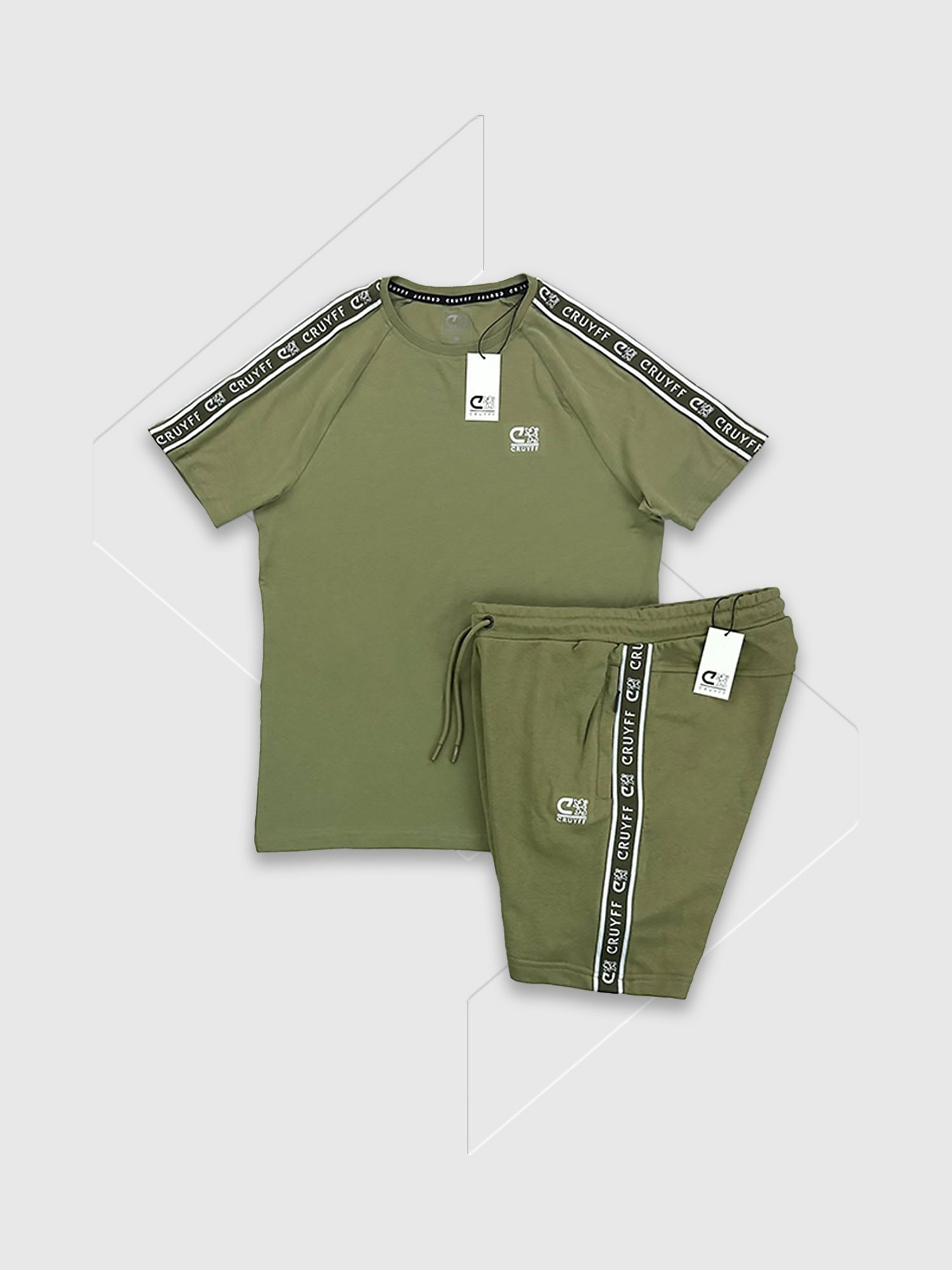 Cruyff Xicota Taped T-shirt/ Shorts Set Khaki Green