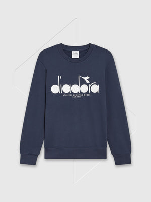 Diadora Sweatshirt Crew Logo Blue Denim from Saxumo.com