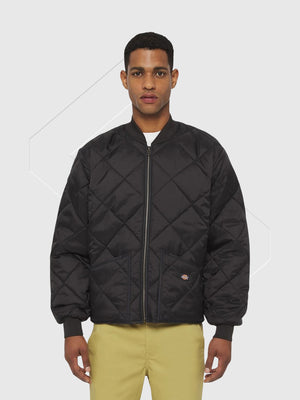 Dickies Diamond Quilted Nylon Jacket Black from Saxumo.com