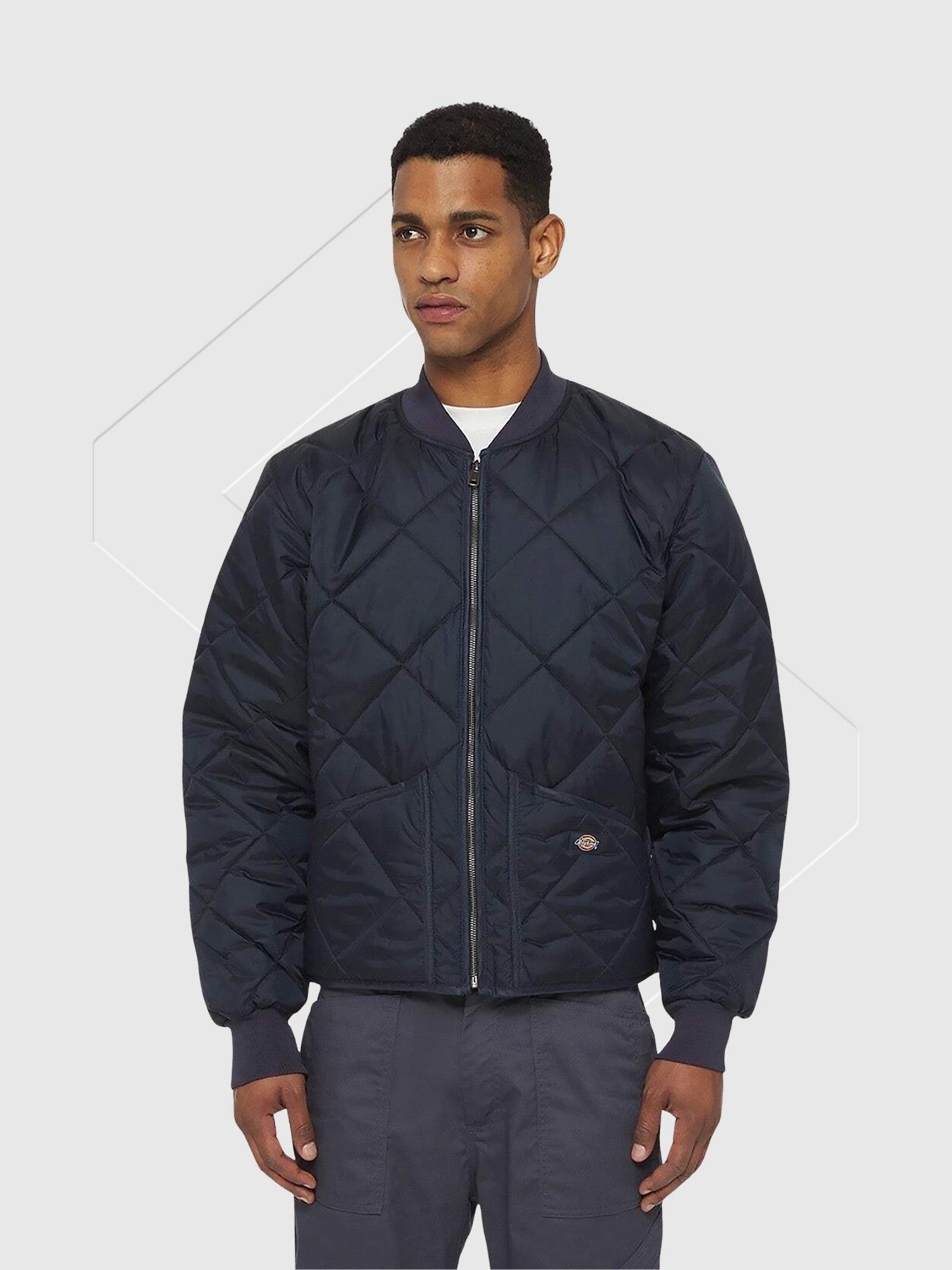 Dickies Diamond Quilted Nylon Jacket Dark Navy from Saxumo.com