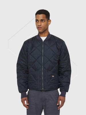Dickies Diamond Quilted Nylon Jacket Dark Navy from Saxumo.com