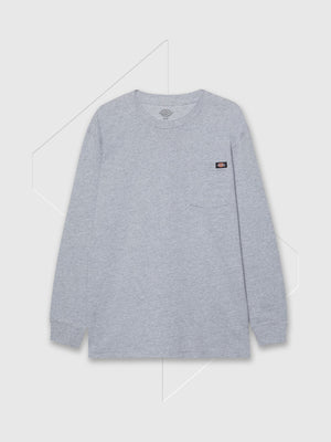 Dickies Pocket Tee Long Sleeve Heather Grey from Saxumo.com