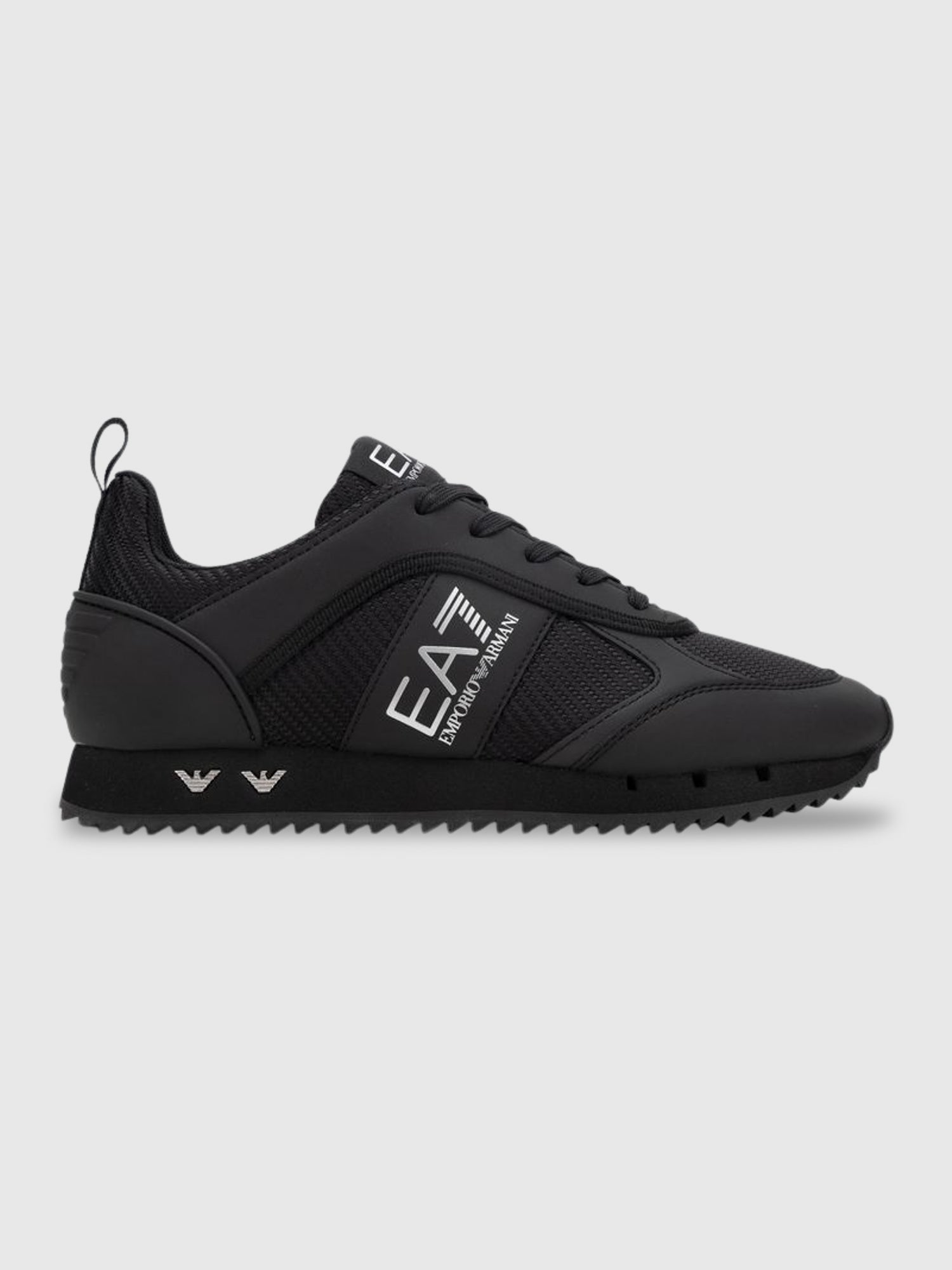 EA7 Emporio Armani Carbon Mesh Logo Trainers Black/White from Saxumo.com