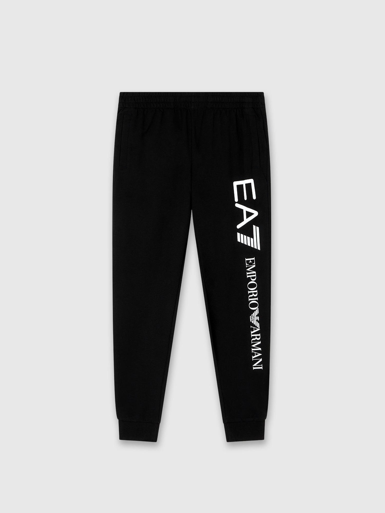 EA7 Emporio Armani Logo Cotton Pants Black from Saxumo.com