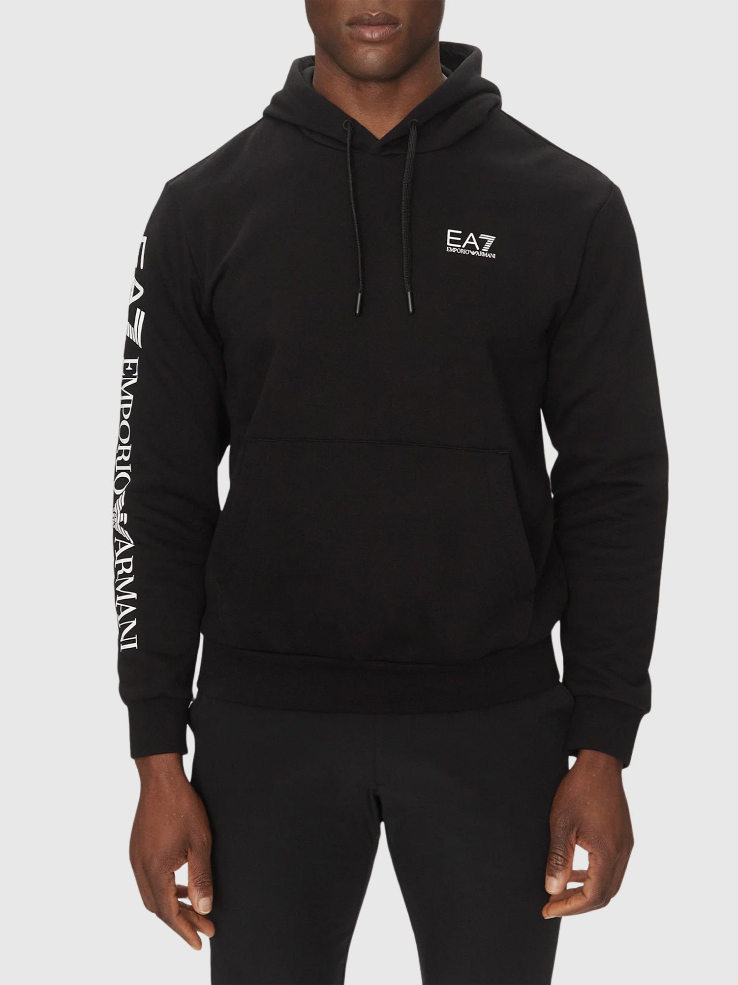 EA7 Emporio Armani Logo Hoodie Black from Saxumo.com