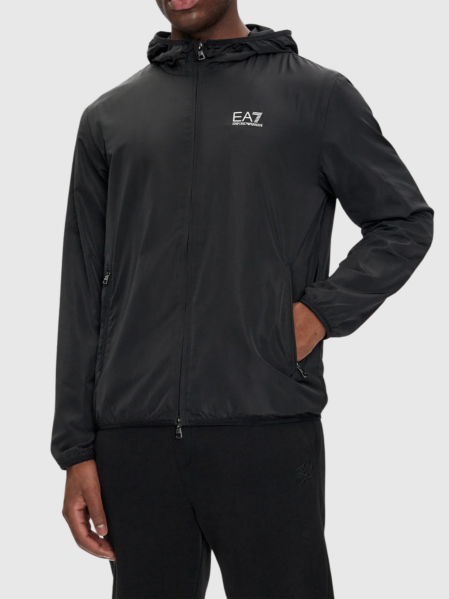 EA7 Emporio Armani Logo Lightweight Jacket Black from Saxumo.com