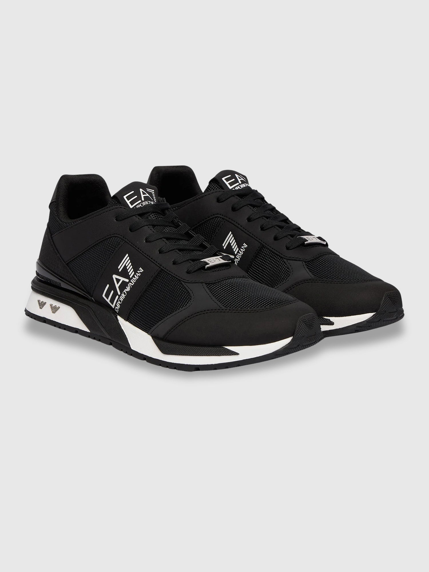 EA7 Emporio Armani Side Logo Runner Trainers Black/White from Saxumo.com