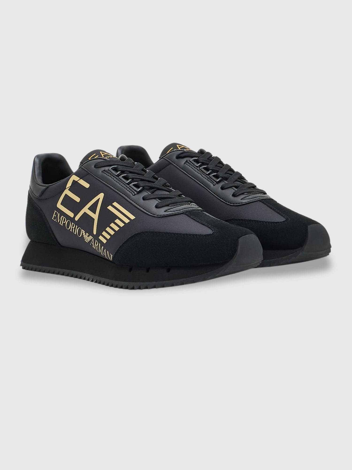 EA7 Emporio Armani Vintage Trainers Black/Grey/Gold from Saxumo.com