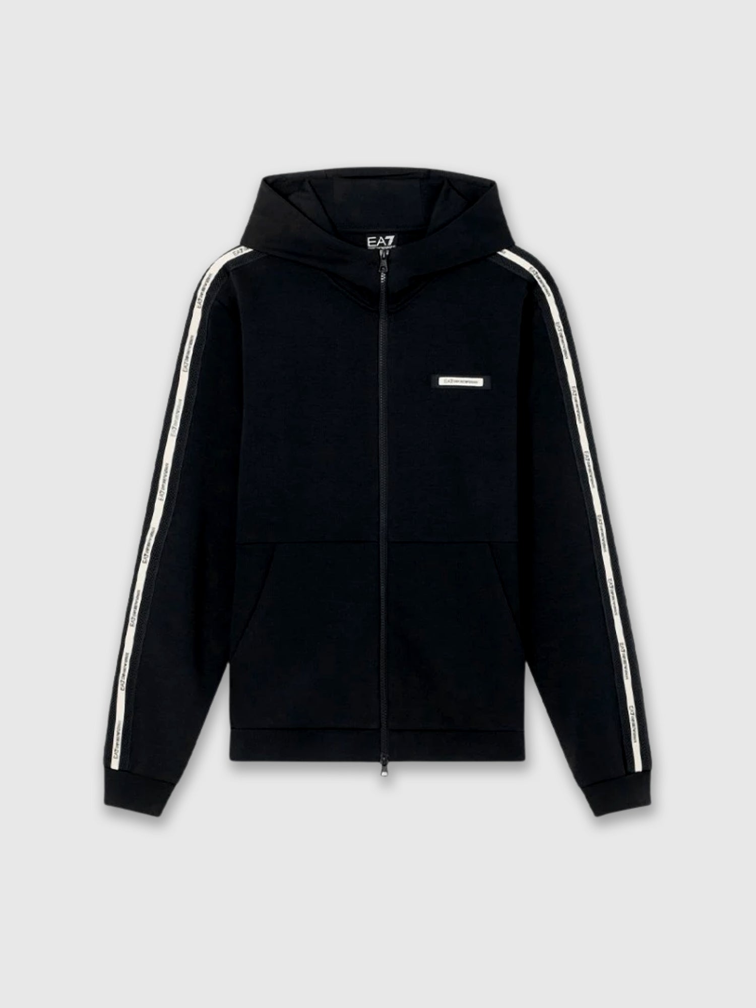 EA7 Emporio Armani Interlock Hooded Sweatshirt Black from Saxumo.com