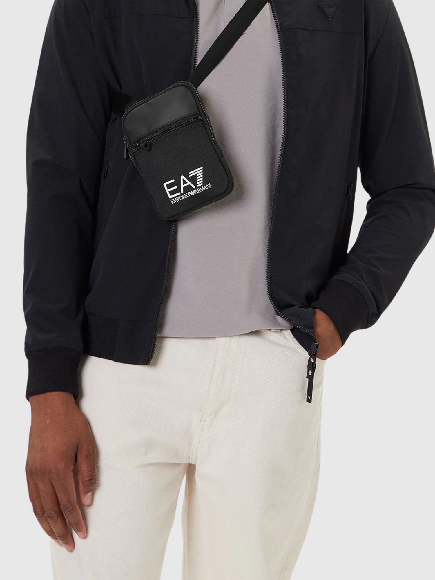 EA7 Emporio Armani Train Core Logo Small Crossbody Bag Black from Saxumo.com