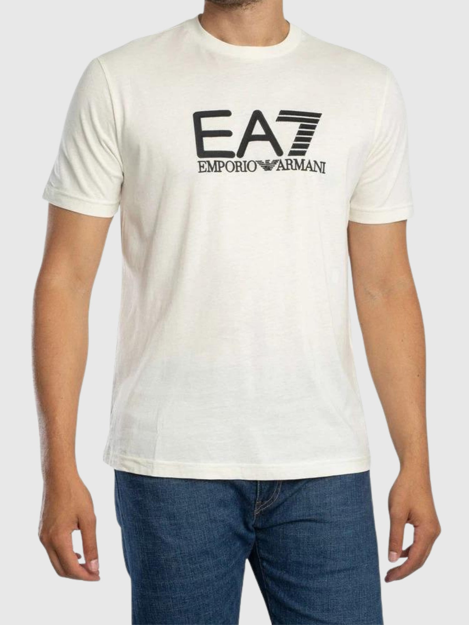EA7 Emporio Armani Train Visibility T-Shirt Cream/Black from Saxumo.com